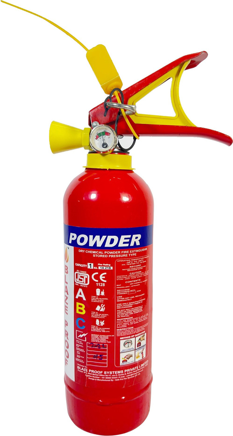 Image of Blazeproof Fire ABC Powder Type 1 Kg (Pack of 4 ) Fire Extinguisher Mount (1 kg)