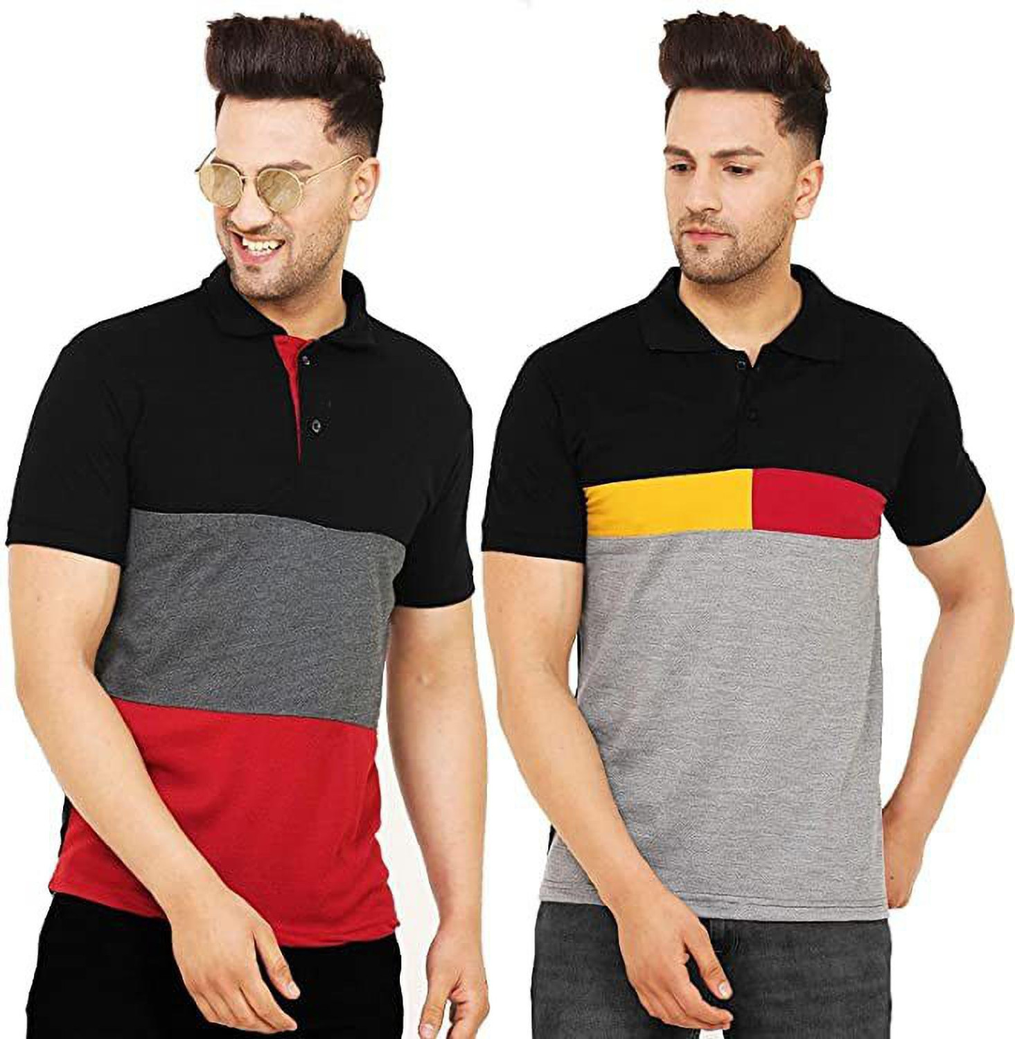 Image of Wondershot Men Printed Round Neck Polyester Black, Gold T-Shirt