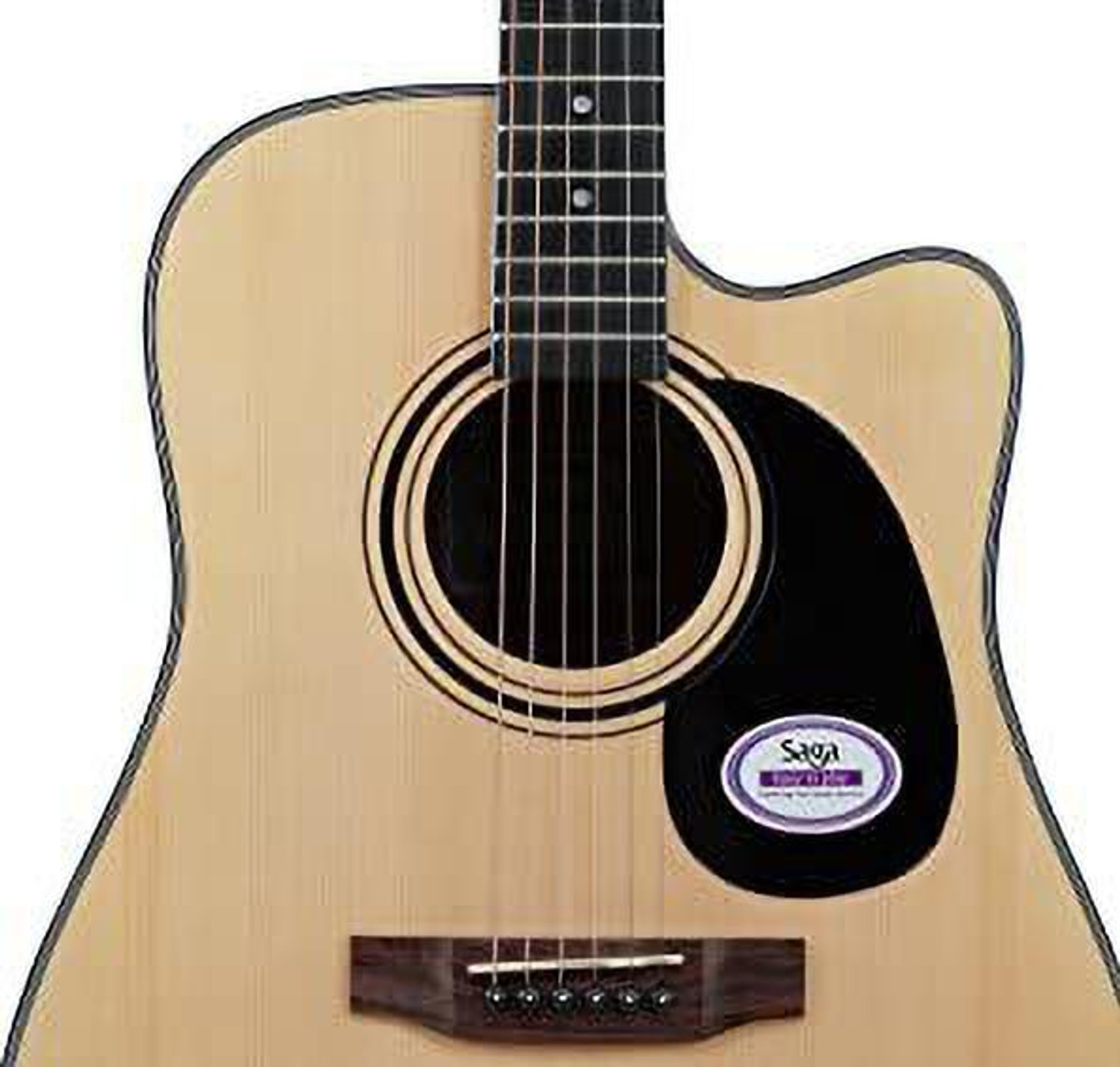 Image of SaGa SF-600C DREADNOUGHT-(Natural Wood) Acoustic Guitar Sapele Mahogany Laminate Hard Wood Right Hand Orientation (Natural)
