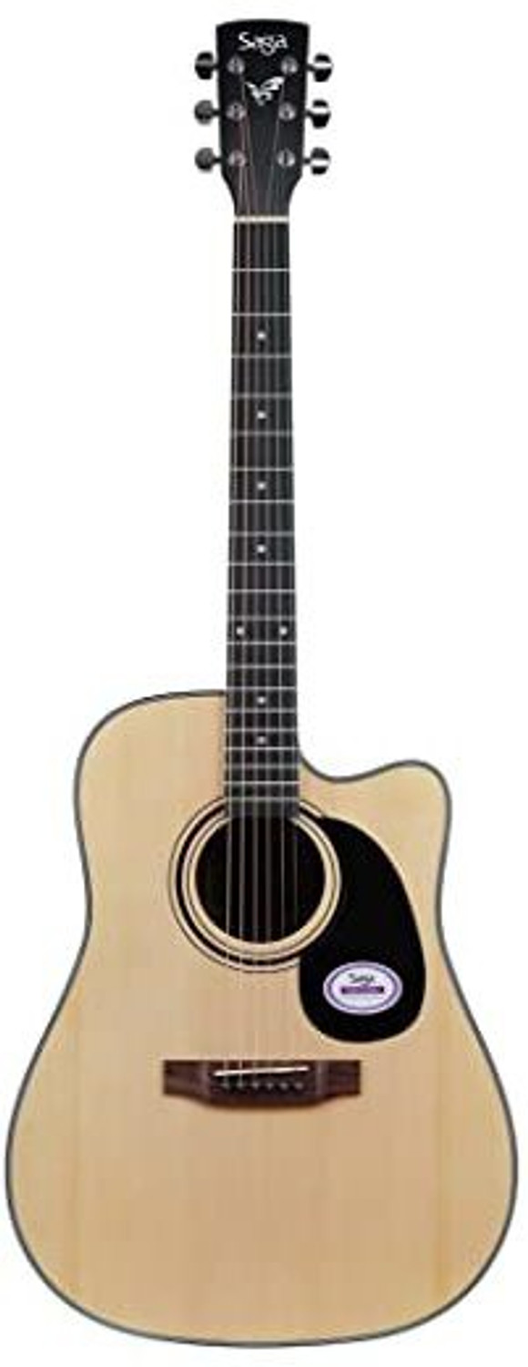 Image of SaGa SF-600C DREADNOUGHT-(Natural Wood) Acoustic Guitar Sapele Mahogany Laminate Hard Wood Right Hand Orientation (Natural)