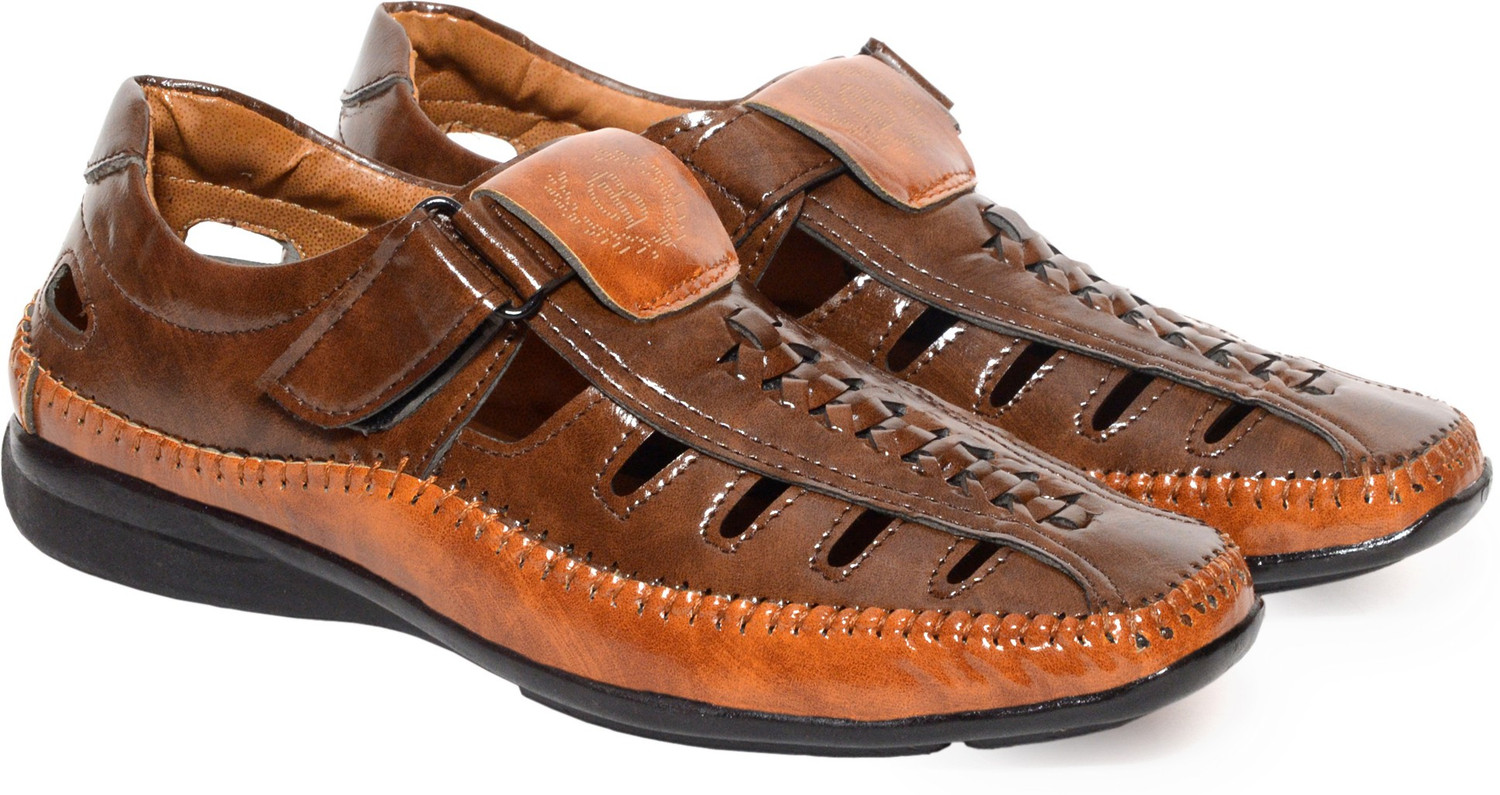 Image of ulazo Men Brown Flats Sandal Outdoors For Men (Brown)