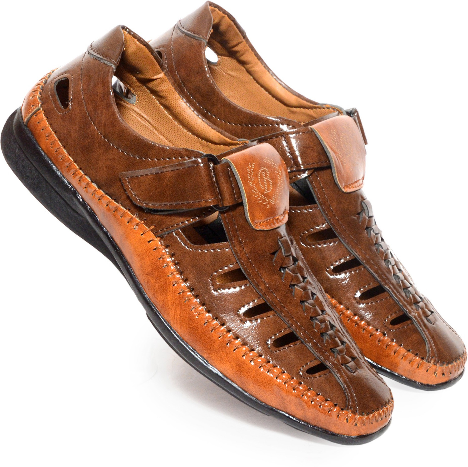 Image of ulazo Men Brown Flats Sandal Outdoors For Men (Brown)