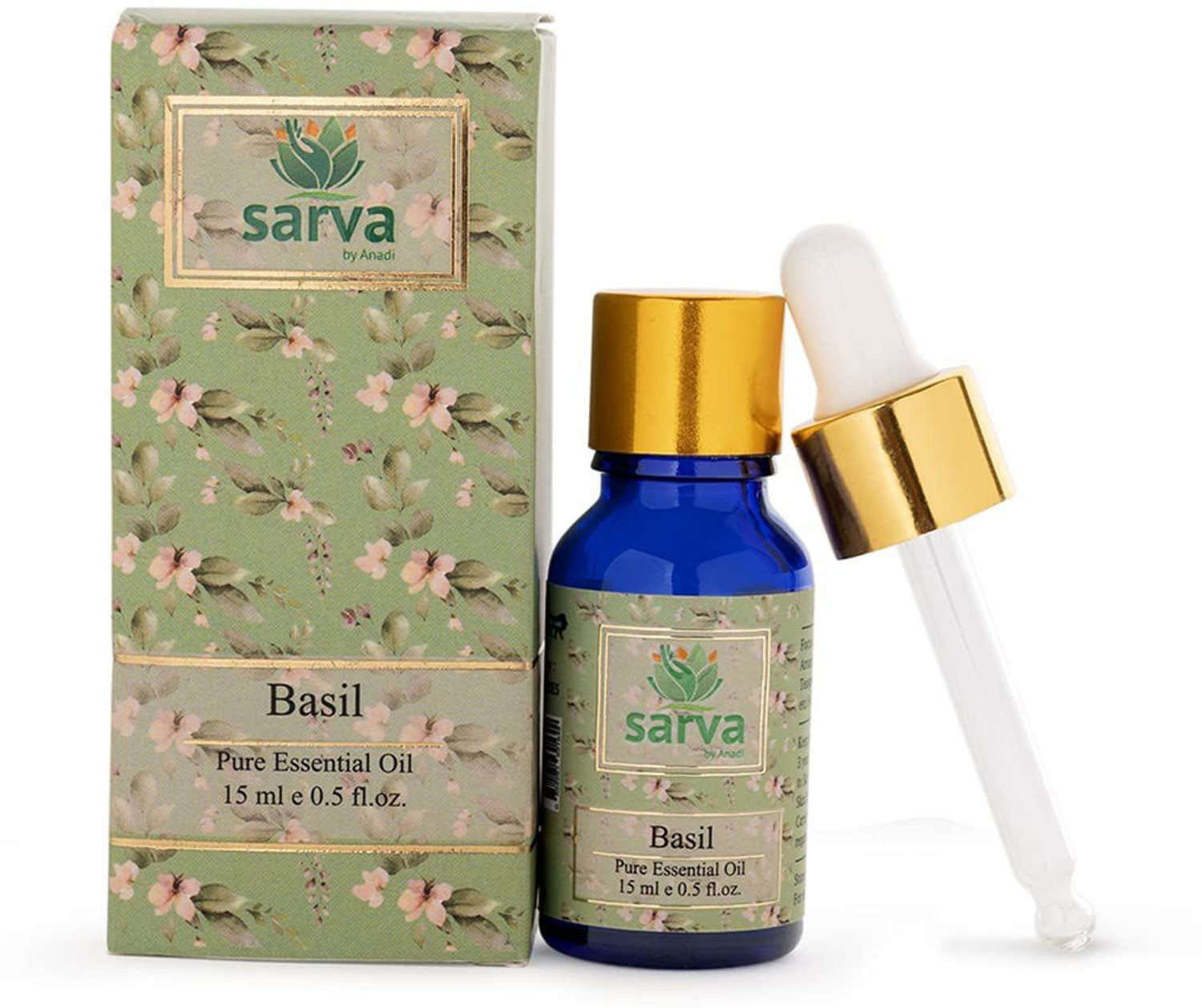 Image of sarva by anadi Pure Basil Essential Oil for Skin & Hair (15ml (15 ml)