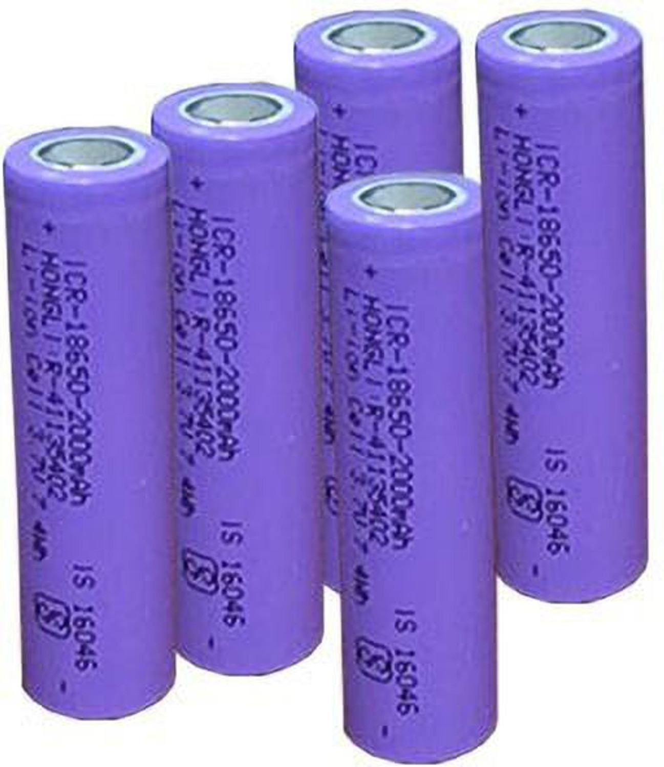 Hongli 18650 2000mAh 3.7V Lithium Rechargeable Battery 5 Pack - Image 1
