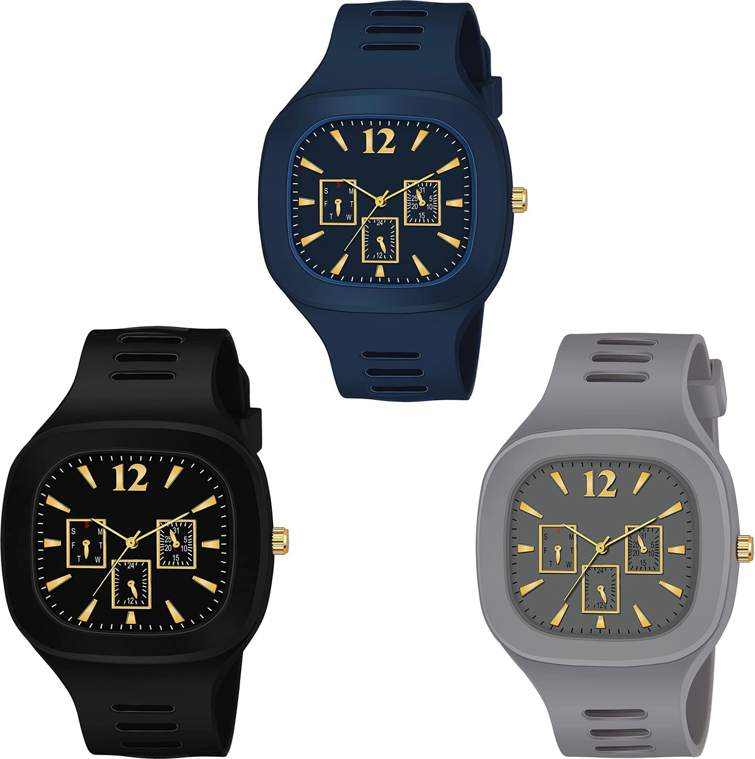 Image of sapre.pro Leather strap Analog-Digital Watch - For Men Watch Black /Silver