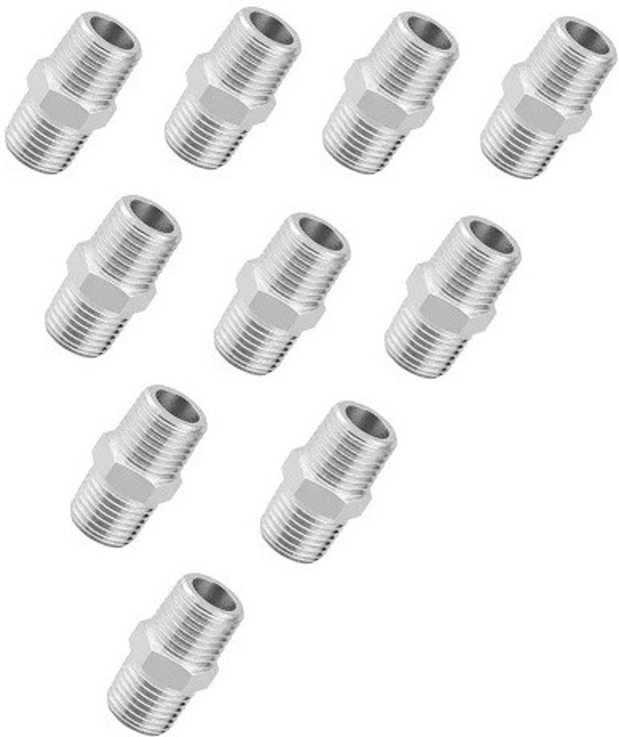 Image of Tetos Stainless Steel 1.5 Inch Extension Nipple for Pipe Fittings (Pack of 20) Faucet Nozzle (Screw On)