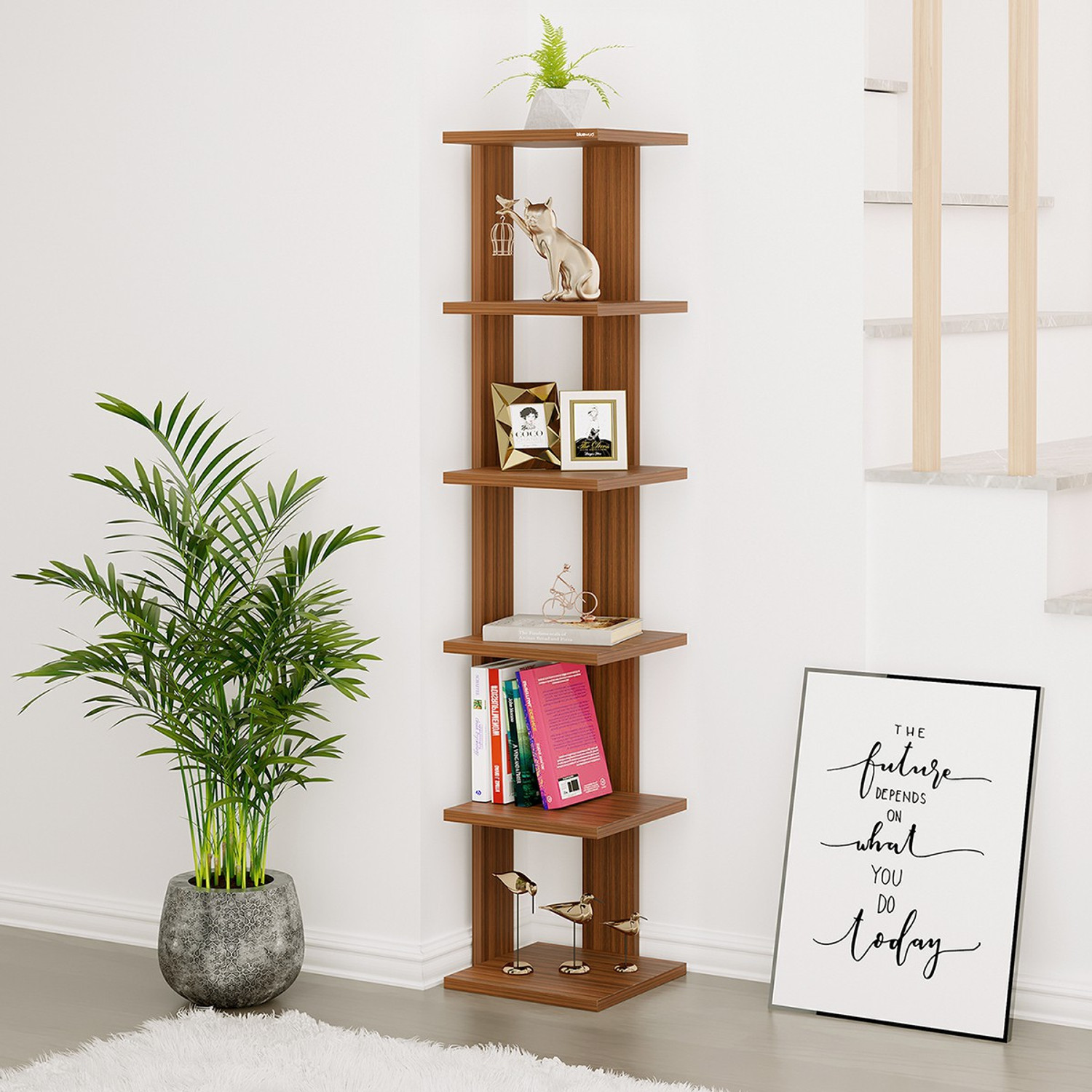 BLUEWUD Braine Engineered Wood Semi-Open Book Shelf Price in India - Buy BLUEWUD Braine Engineered Wood Semi-Open Book Shelf online at Flipkart.com