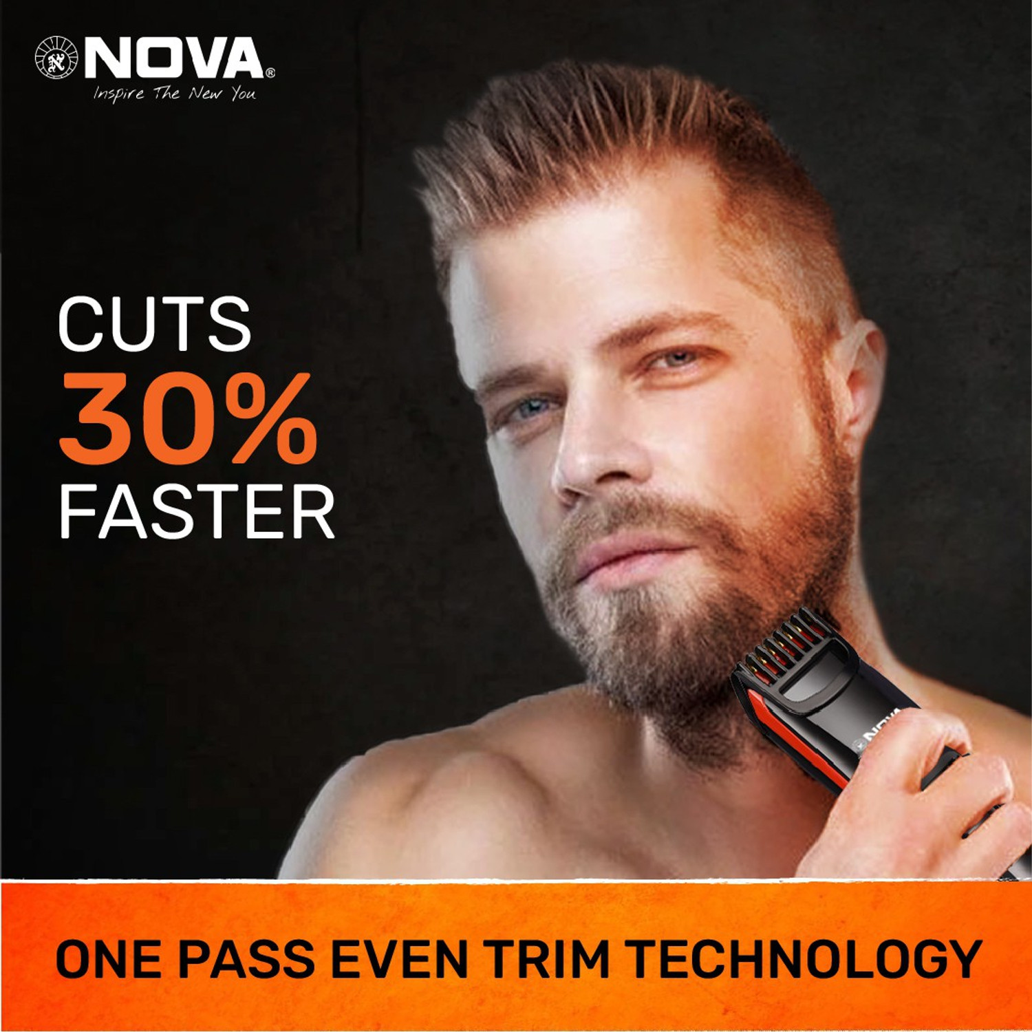 Image of Nova Prime Series NHT 1087 Turbo power Runtime: 120 min Trimmer for Men (Black)