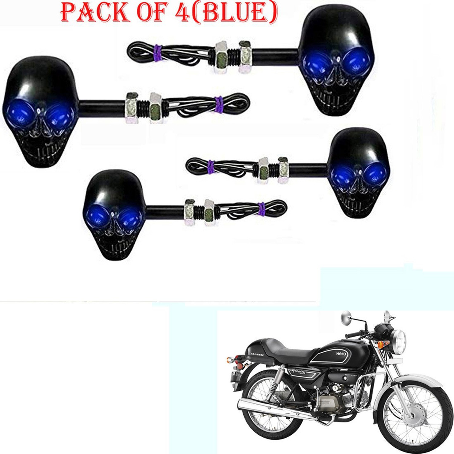 RawatZ Side LED Indicator Light for Hero Splendor (Blue) - Image 1