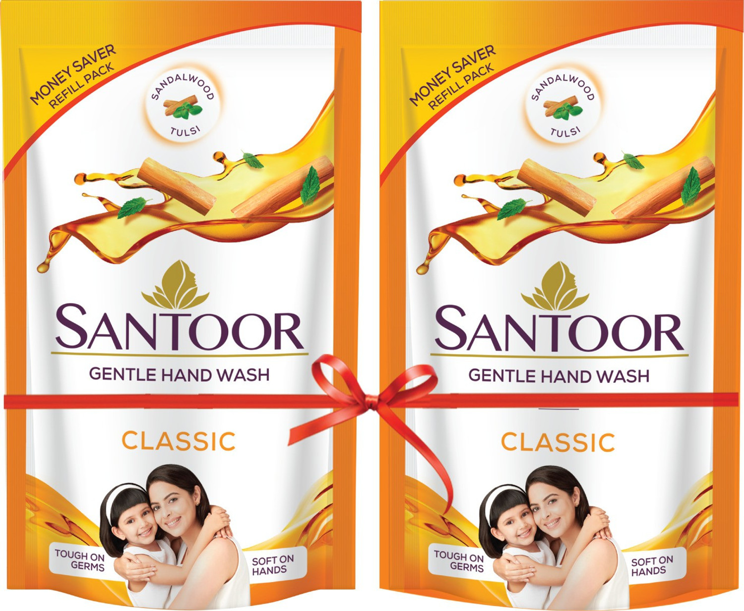 Image of Santoor Classic Hand Wash Pouch (2 x 180 ml)