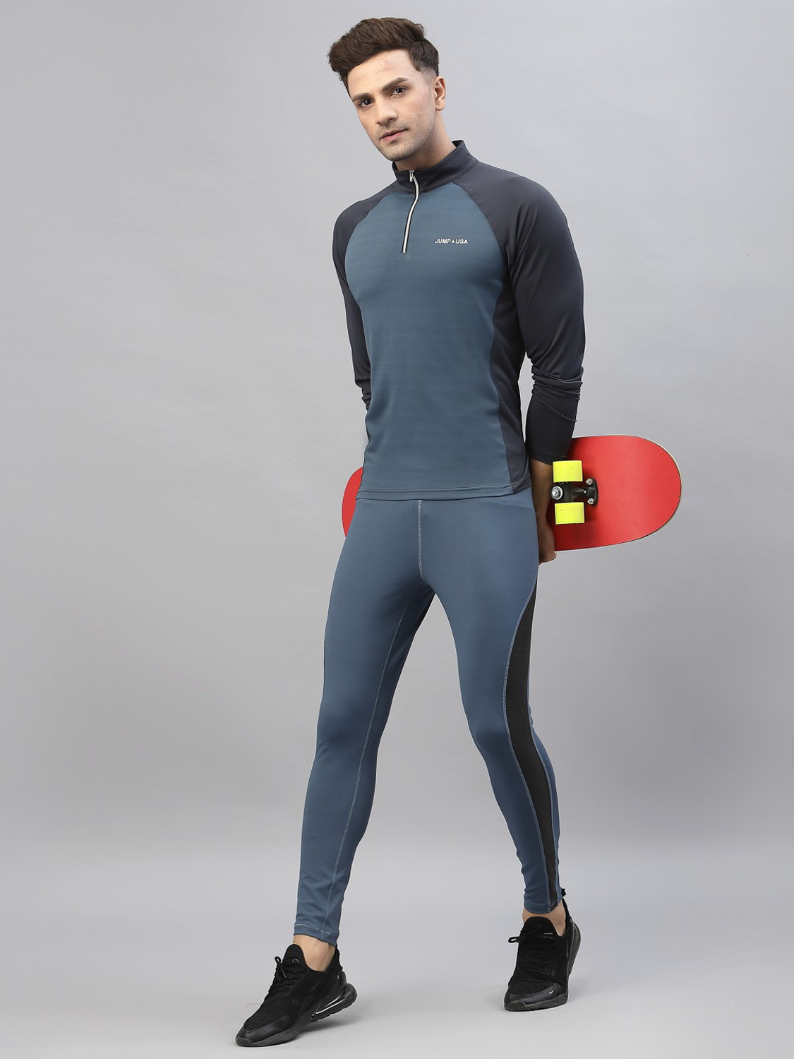 Image of Kyk Men Solid Round Neck Polyester Black T-Shirt