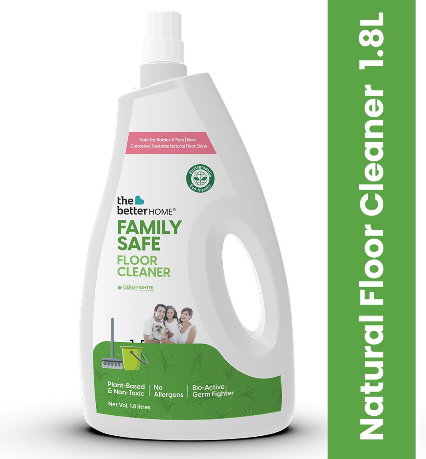 Image of The Better Home Natural Floor Cleaner Liquid (1.8 Litres) |Non Toxic Bio-Active Germ Fighter Lemon (1.8 L)