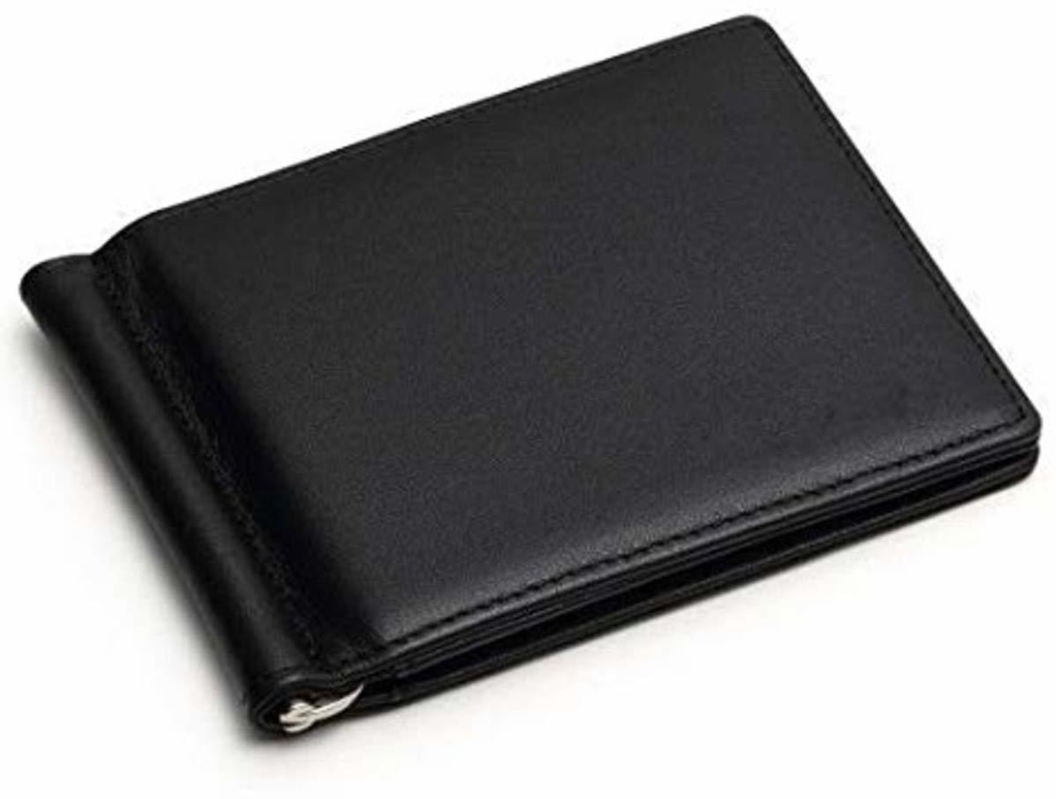 Zhanshi Men Black Genuine Leather Money Clip - Image 1