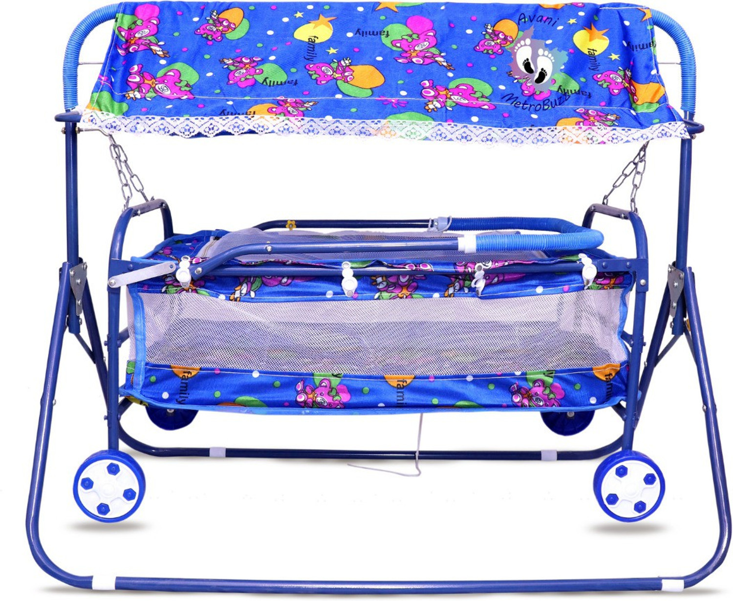 Image of Avani MetroBuzz Baby Foldable Cradle Stroller Pram Stroller (Multi, Blue)