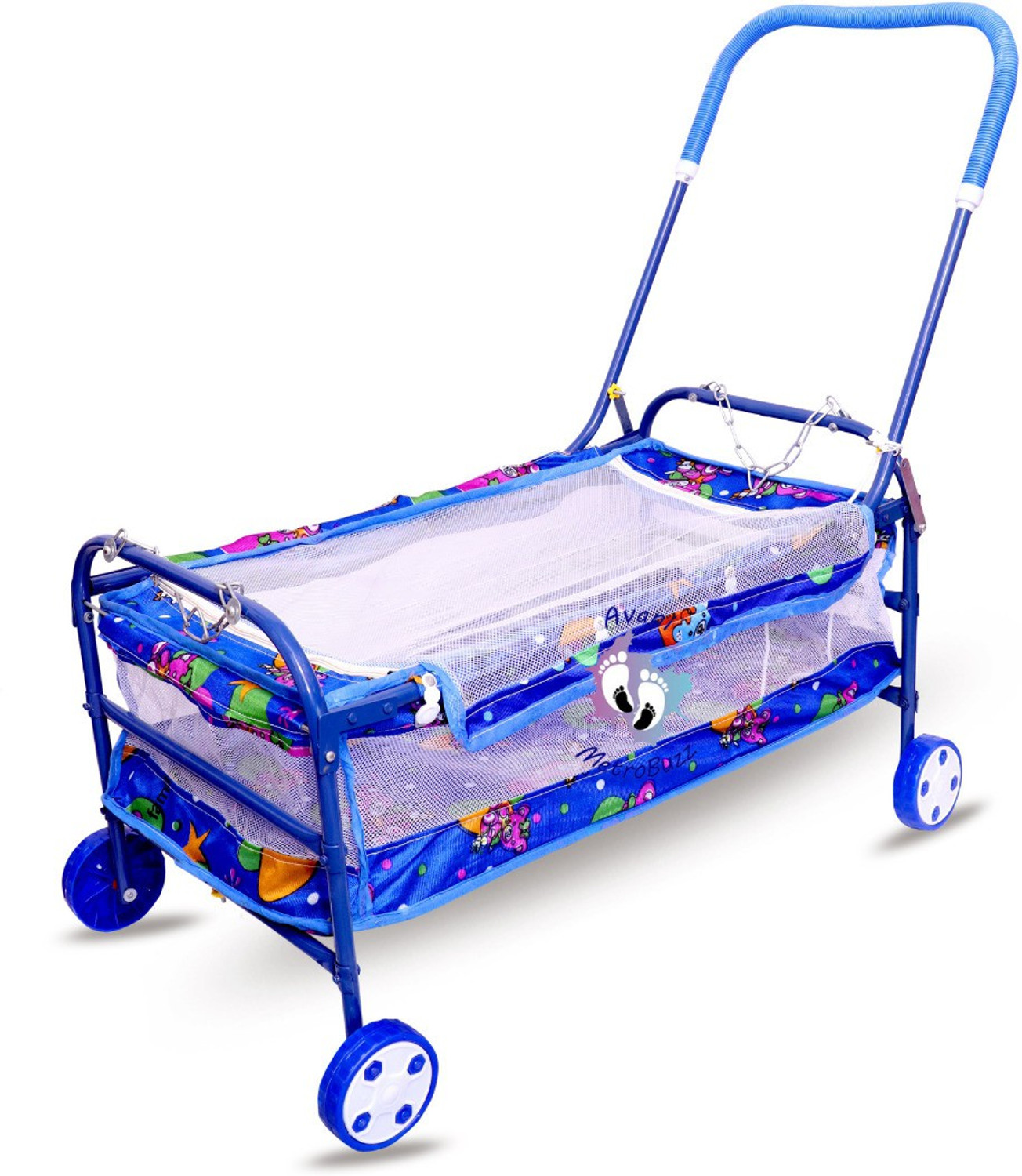Image of Avani MetroBuzz Baby Foldable Cradle Stroller Pram Stroller (Multi, Blue)