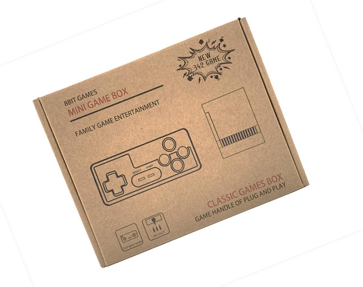 Image of PTCMart PLUG-&-PLAY 8 BIT MINI GAME BOX, FAMILY GAME ENTERTAINMENT BUIT-IN- 342 GAMES 32 GB with contra , mario (Gray)