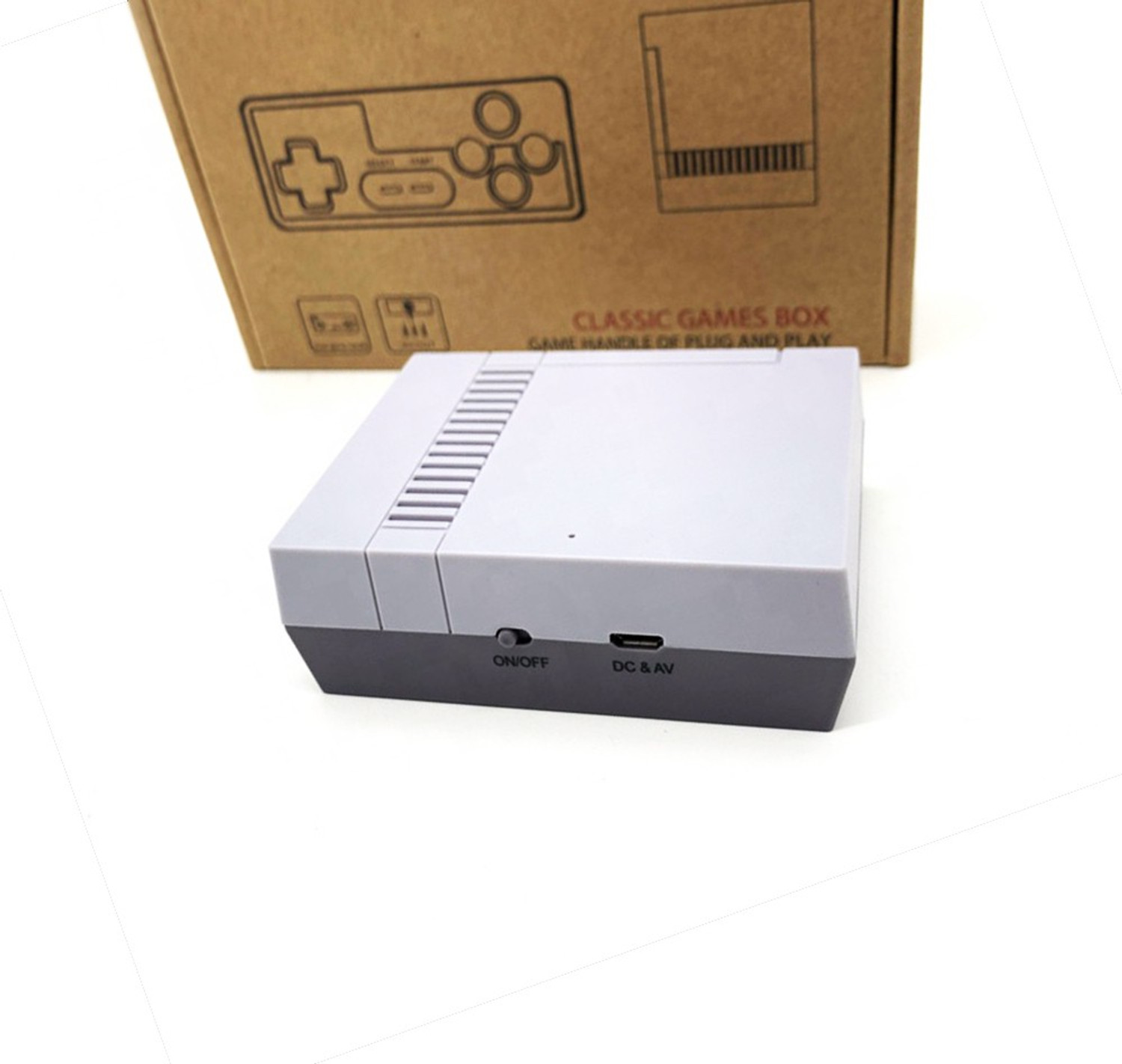 Image of PTCMart PLUG-&-PLAY 8 BIT MINI GAME BOX, FAMILY GAME ENTERTAINMENT BUIT-IN- 342 GAMES 32 GB with contra , mario (Gray)