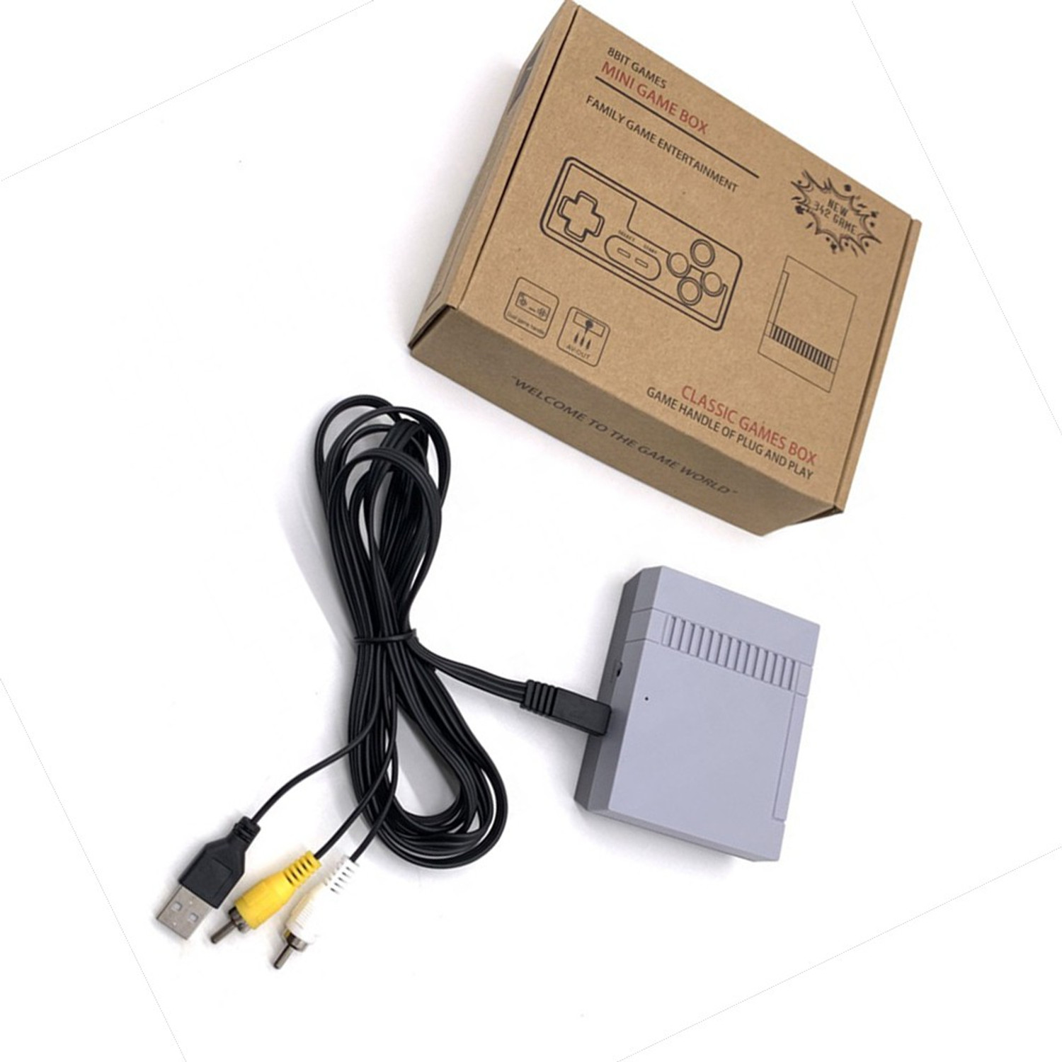 Image of PTCMart PLUG-&-PLAY 8 BIT MINI GAME BOX, FAMILY GAME ENTERTAINMENT BUIT-IN- 342 GAMES 32 GB with contra , mario (Gray)