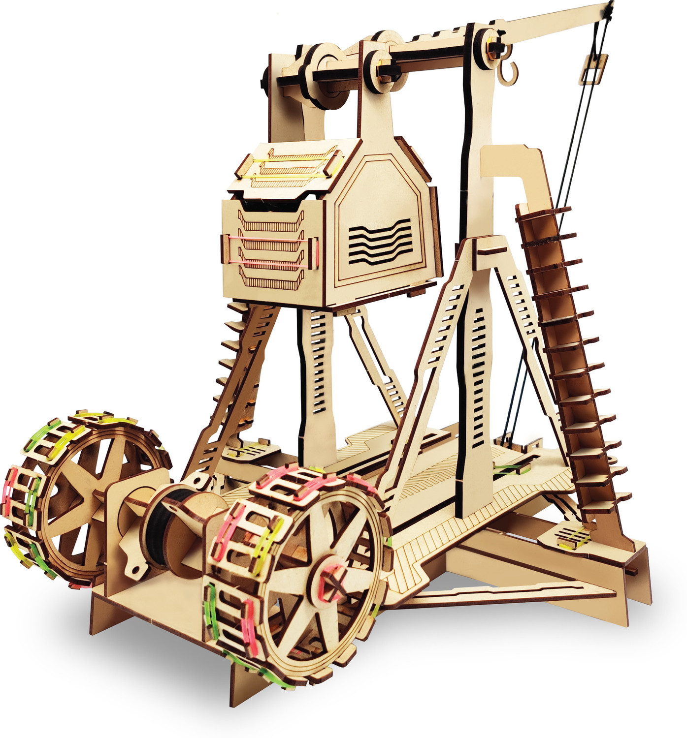 Image of Genius Box Trebuchet Shooter DIY STEM Educational Toy Activity Kit for kids 8 -14 years (Multicolor)