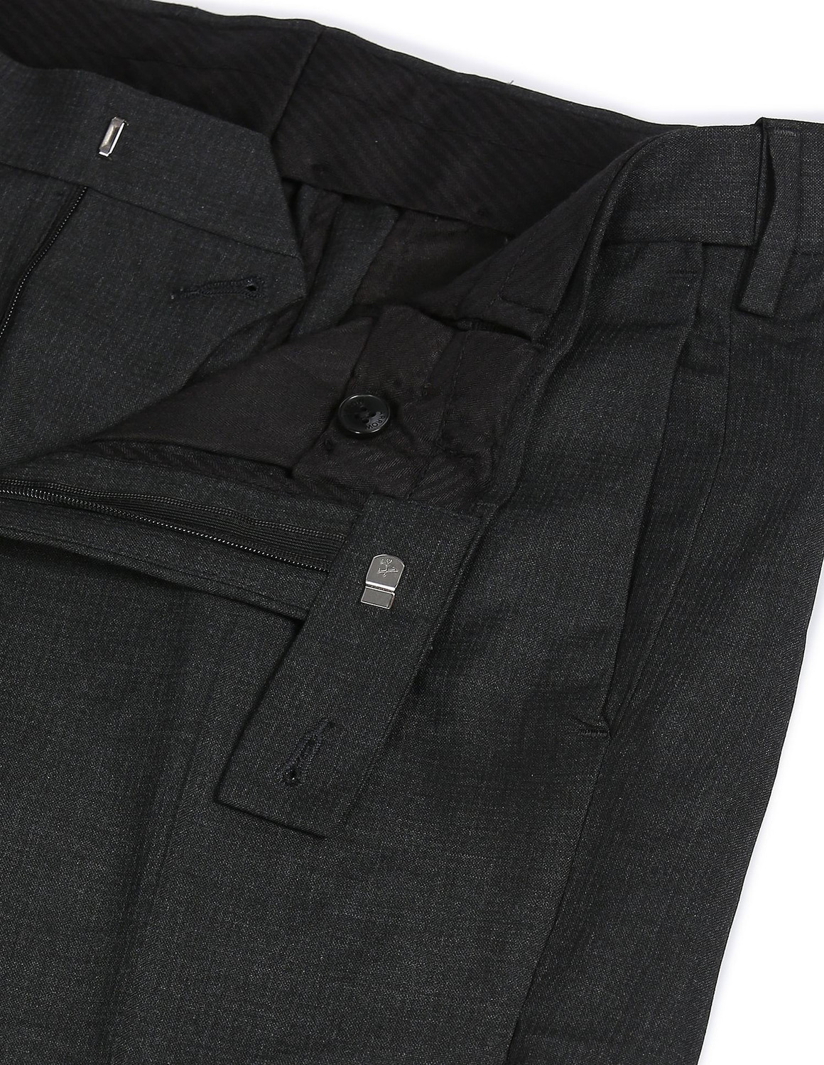Image of ARROW Men Regular Fit Grey Viscose Rayon Trousers