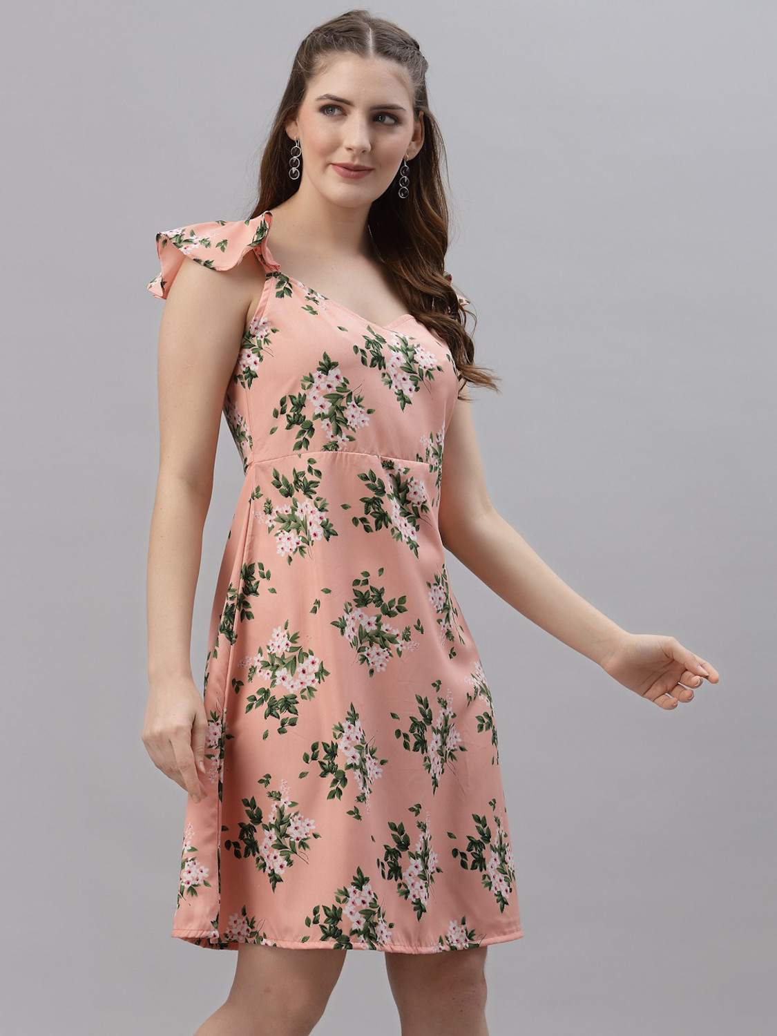 Image of Oomph! Women A-line Orange Knee Length Dress