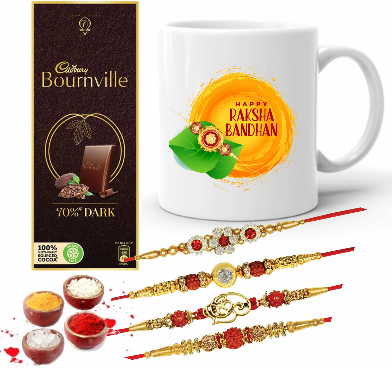Image of DeoDap Rakhi For Brother |Rakhi with Chocolate | Rakshabandhan gift set |Y22K1 537 BS Assorted Gift Box (Multicolor)