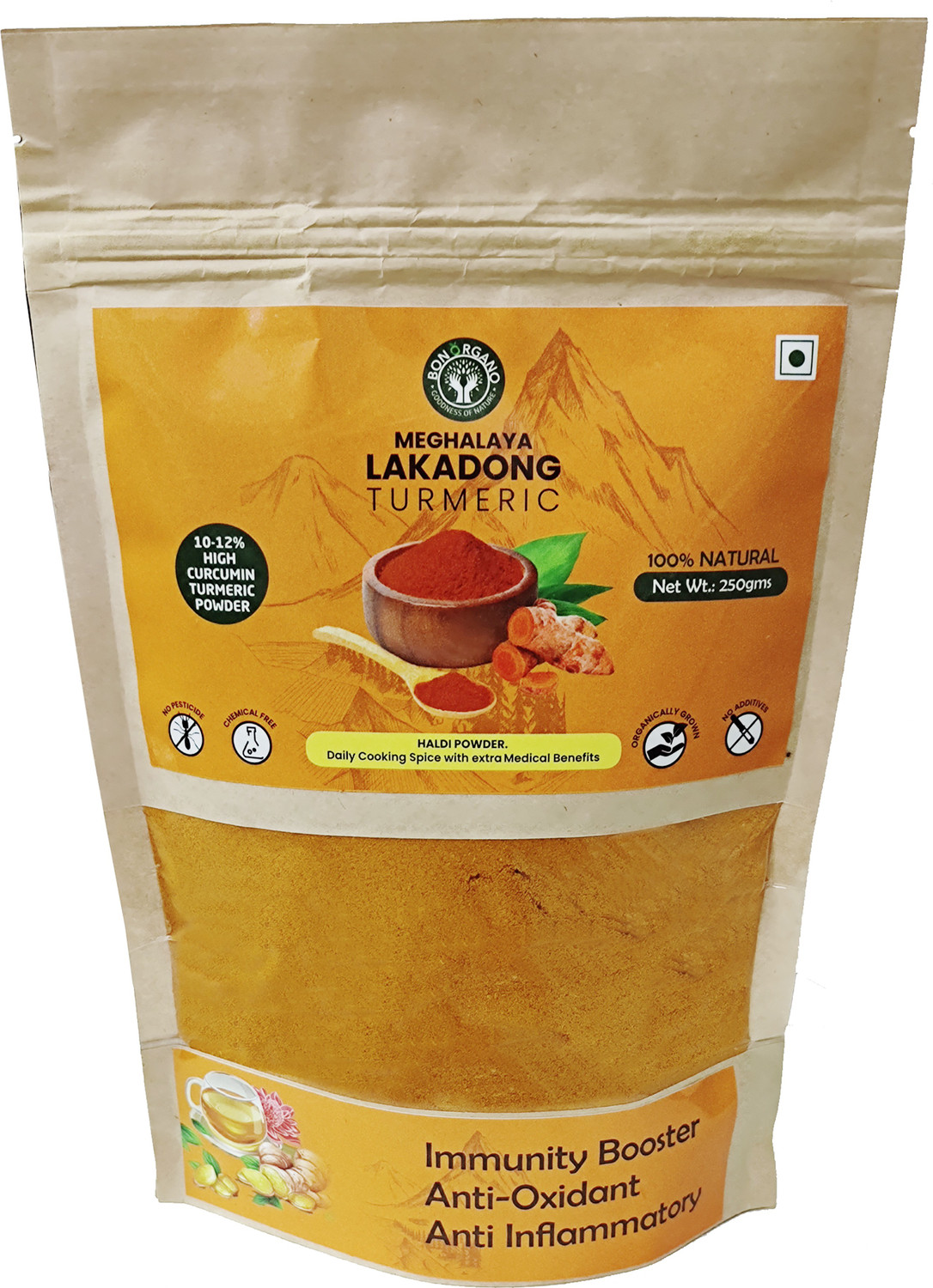 Image of looms & weaves Curcumin Lakadong Turmeric Powder - 100gm (100 g)