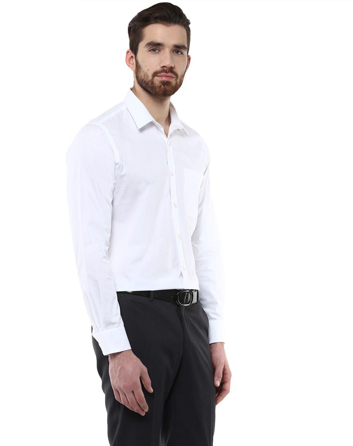 Image of TURTLE Men Slim Fit Solid Formal Shirt