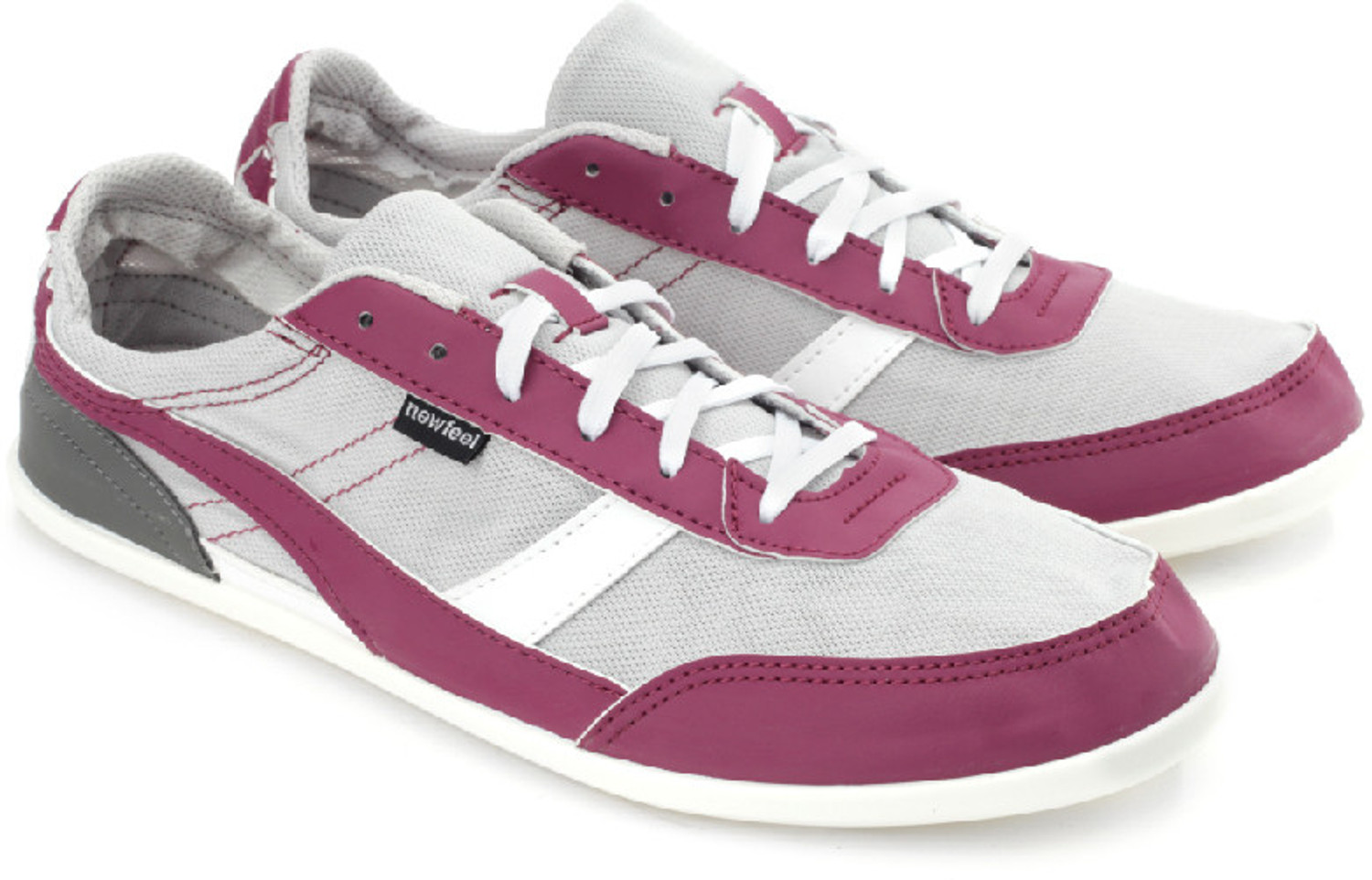 Image of NEWFEEL Many Walking Shoes For Women (White, Purple, 3 UK /India)