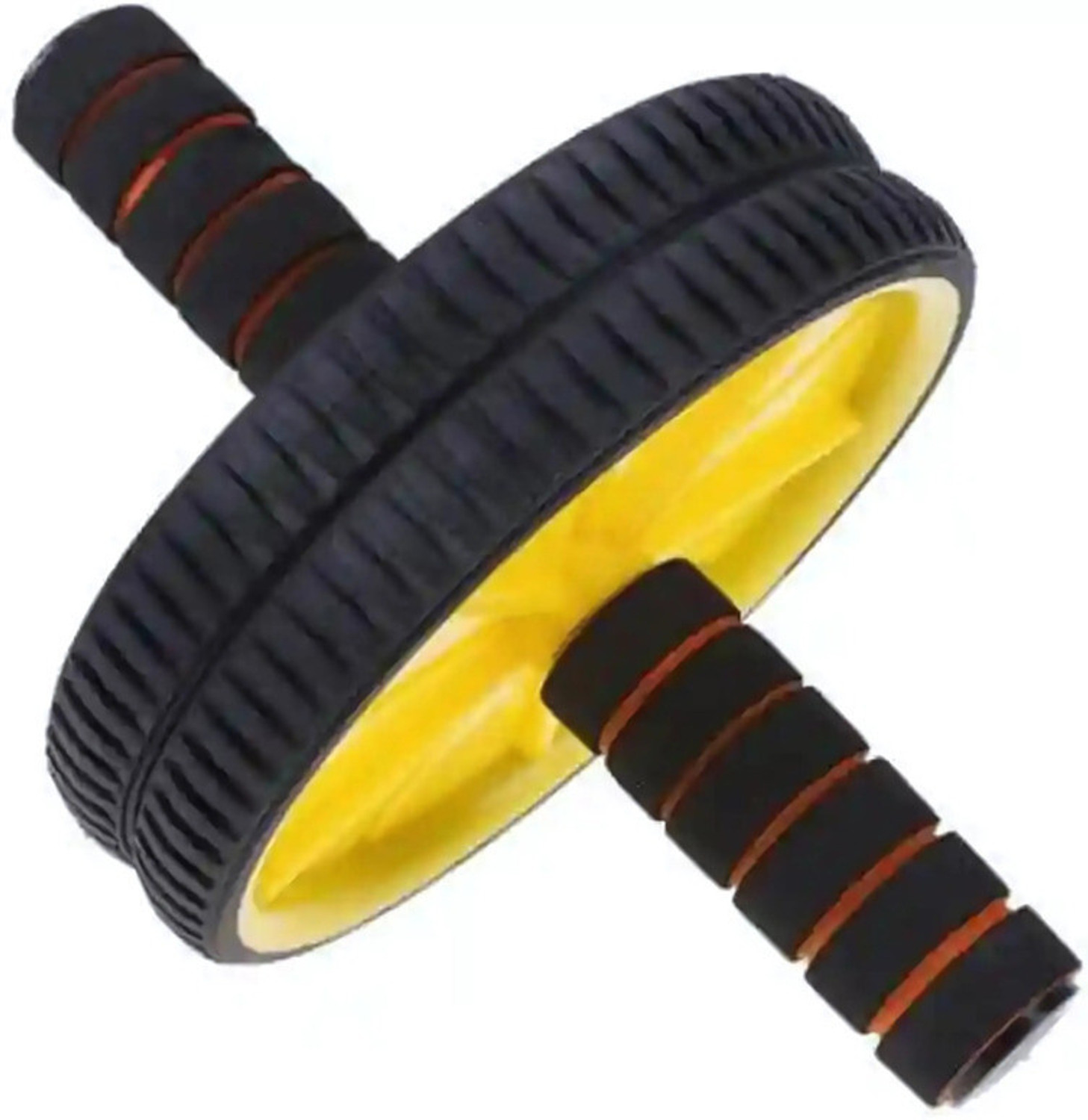 Image of The Cube Anti Skid Ab Roller Wheel | For Abs Workouts At Home with Knee Pad for Men & Women Ab Exerciser (Black, Yellow)