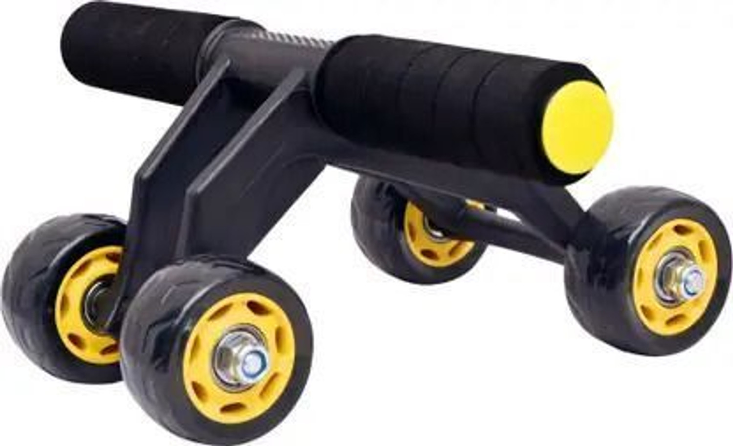 Image of The Cube Anti Skid Ab Roller Wheel | For Abs Workouts At Home with Knee Pad for Men & Women Ab Exerciser (Black, Yellow)