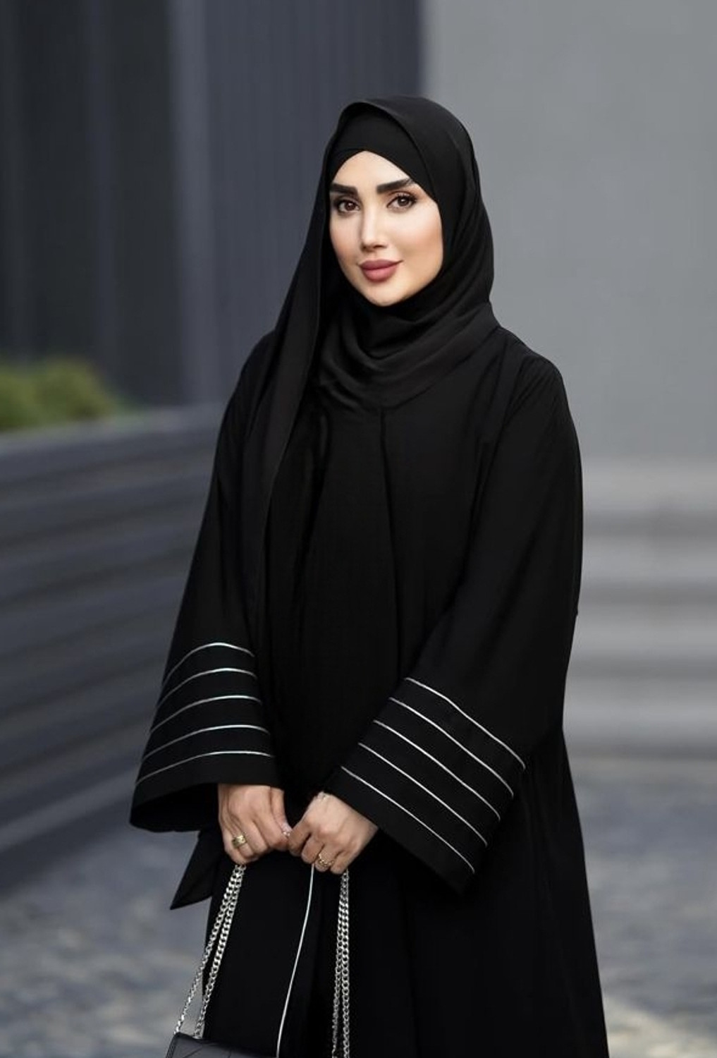 Image of URBIVA COLLECTION Nida Matte Solid Burqa (Black)
