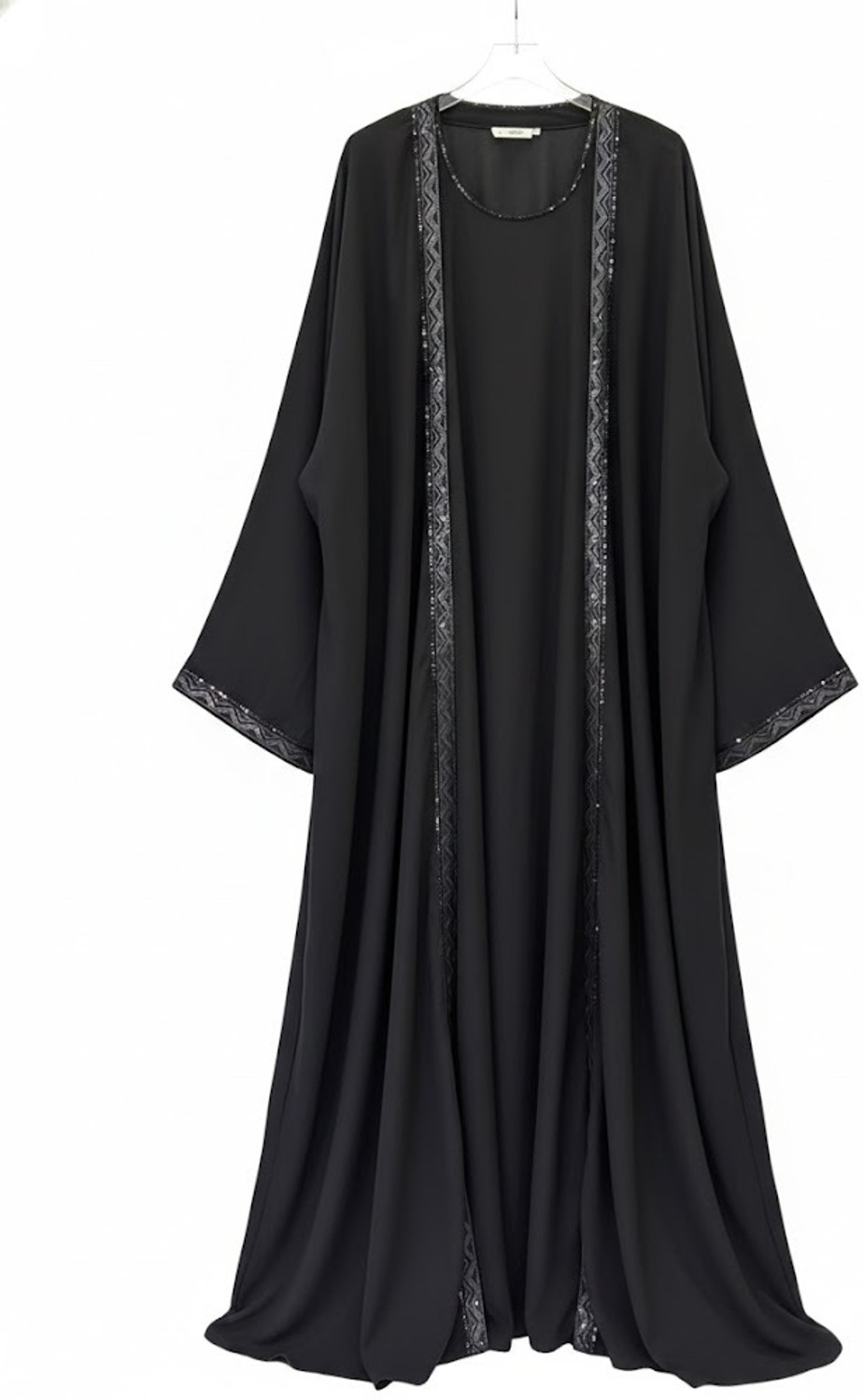 Image of URBIVA COLLECTION Nida Matte Solid Burqa (Black)