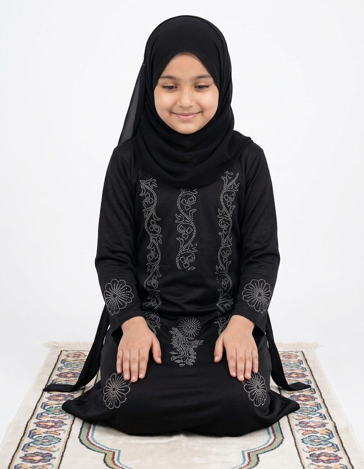 Image of URBIVA COLLECTION Nida Matte Solid Burqa (Black)