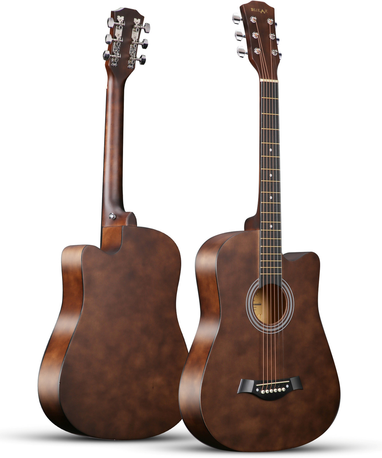 Image of Belear I-280-WBR Couturier 38 Inch Red Spruce Cutaway Acoustic Guitar with Truss Rod Acoustic Guitar Spruce Plastic Right Hand Orientation (Brown)