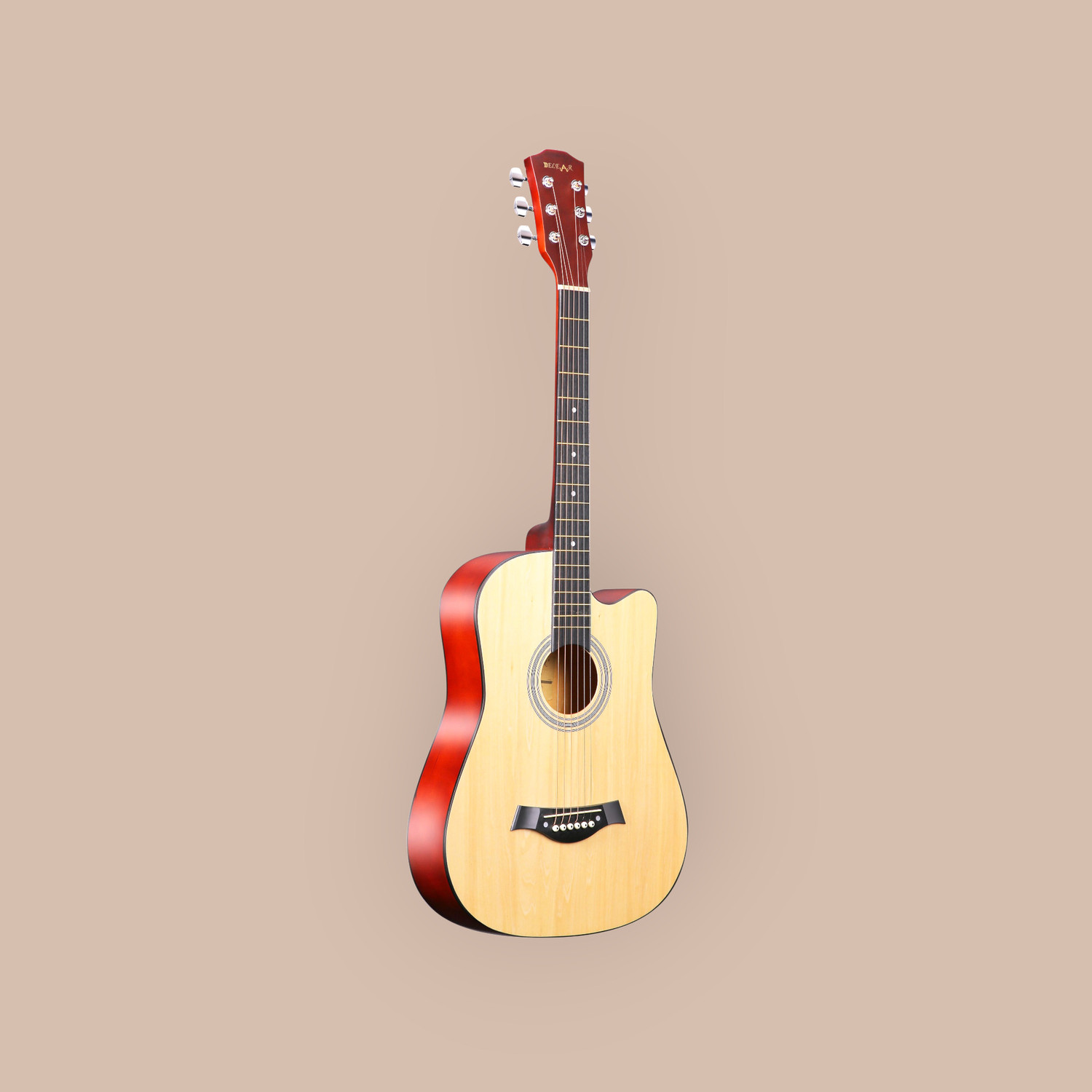 Image of Belear AG36-Pink Dreadnought Travel Guitar Basswood, Linden Wood, Solid Wood Plastic Right Hand Orientation (Pink)