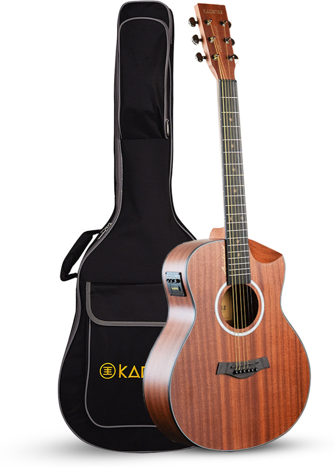 Image of SaGa SF-600C DREADNOUGHT-(Natural Wood) Acoustic Guitar Sapele Mahogany Laminate Hard Wood Right Hand Orientation (Natural)