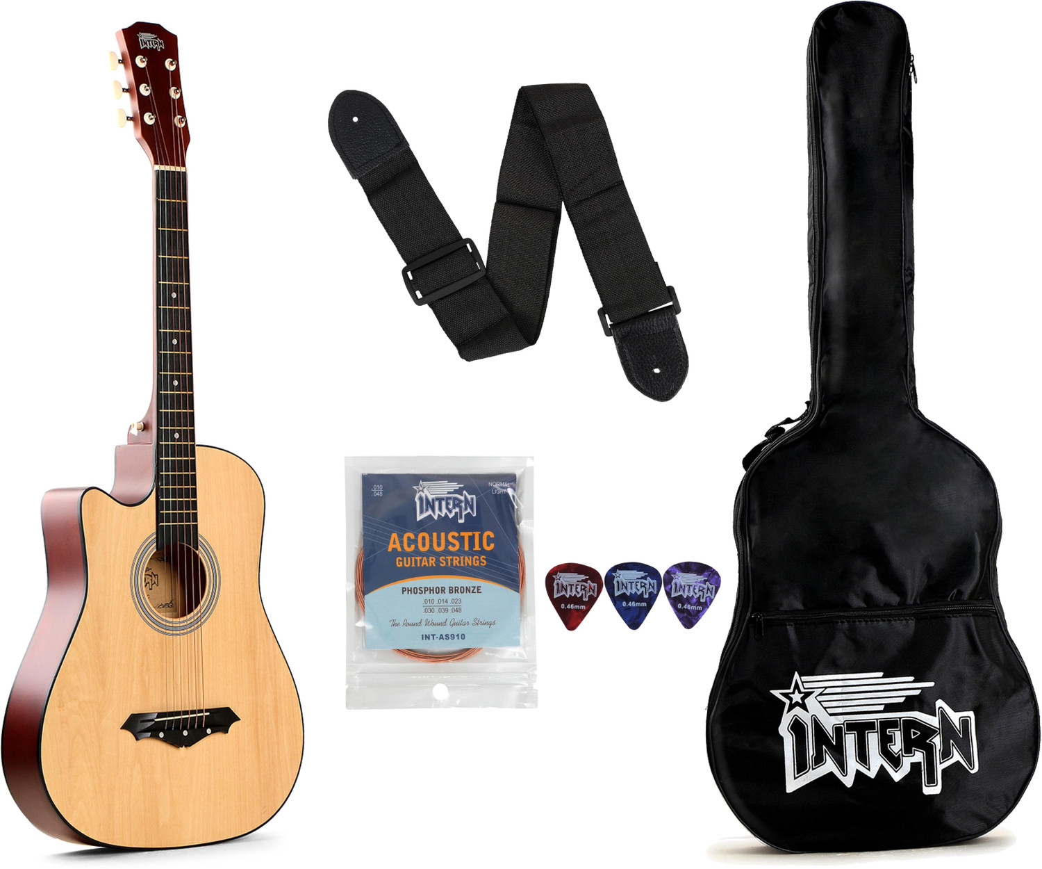 Image of SaGa SF-600C DREADNOUGHT-(Natural Wood) Acoustic Guitar Sapele Mahogany Laminate Hard Wood Right Hand Orientation (Natural)