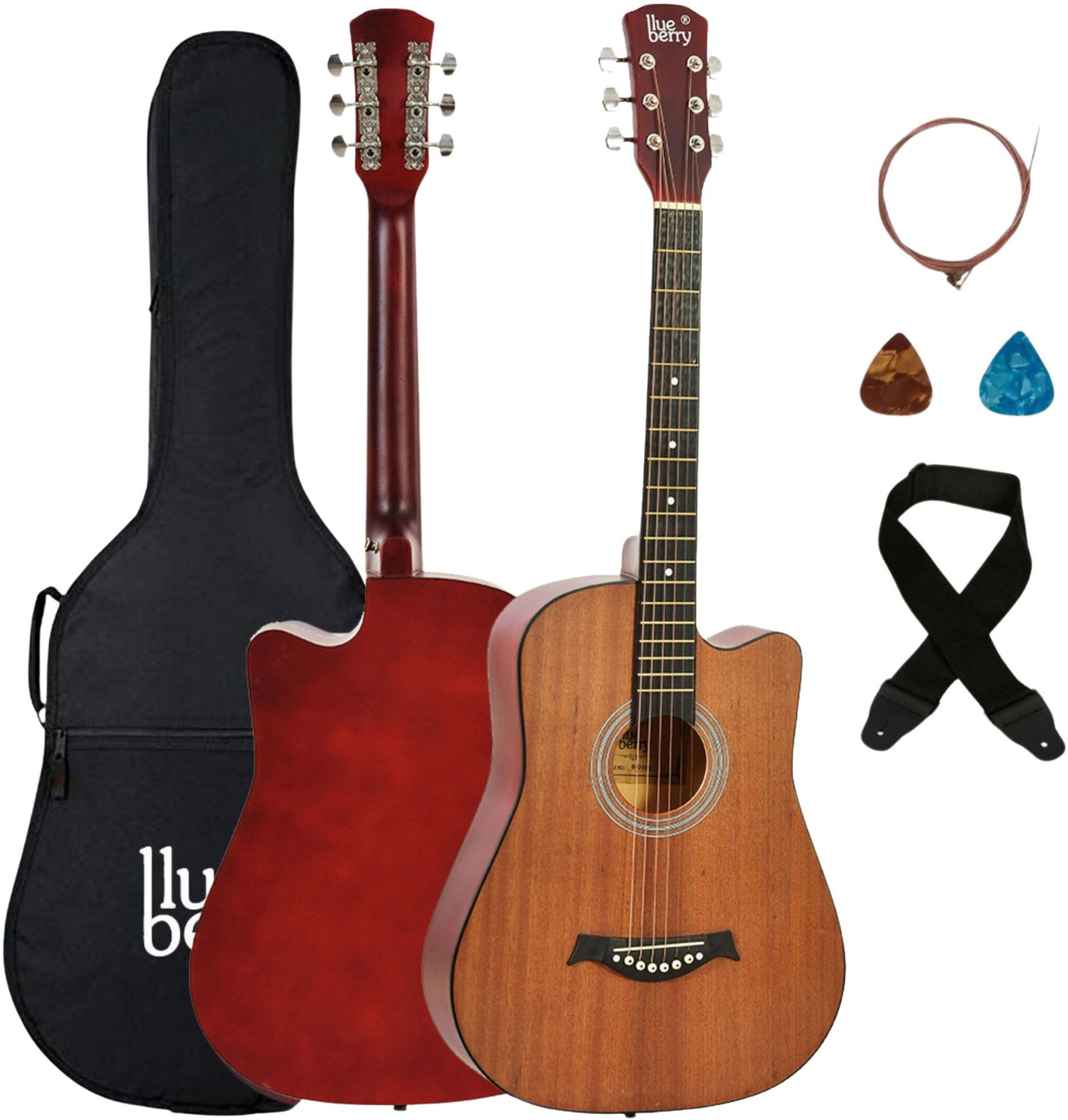 Image of SaGa SF-600C DREADNOUGHT-(Natural Wood) Acoustic Guitar Sapele Mahogany Laminate Hard Wood Right Hand Orientation (Natural)
