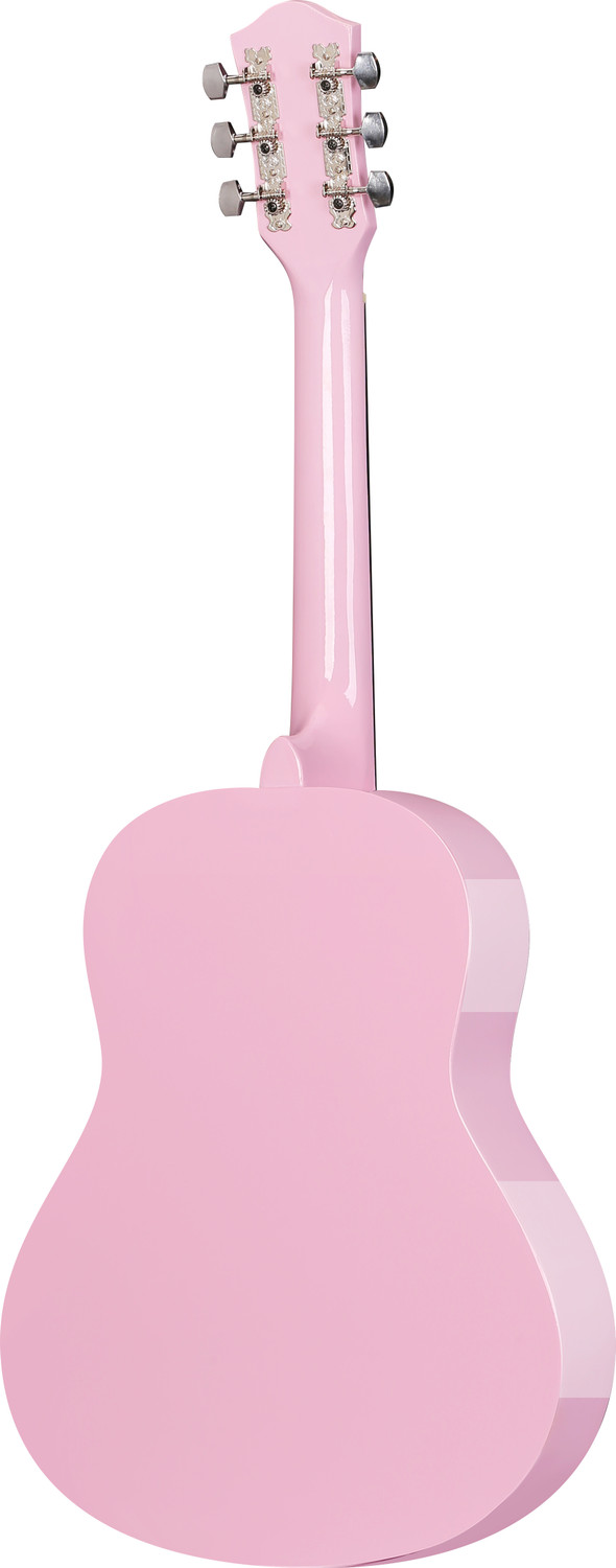 Image of Belear AG36-Pink Dreadnought Travel Guitar Basswood, Linden Wood, Solid Wood Plastic Right Hand Orientation (Pink)