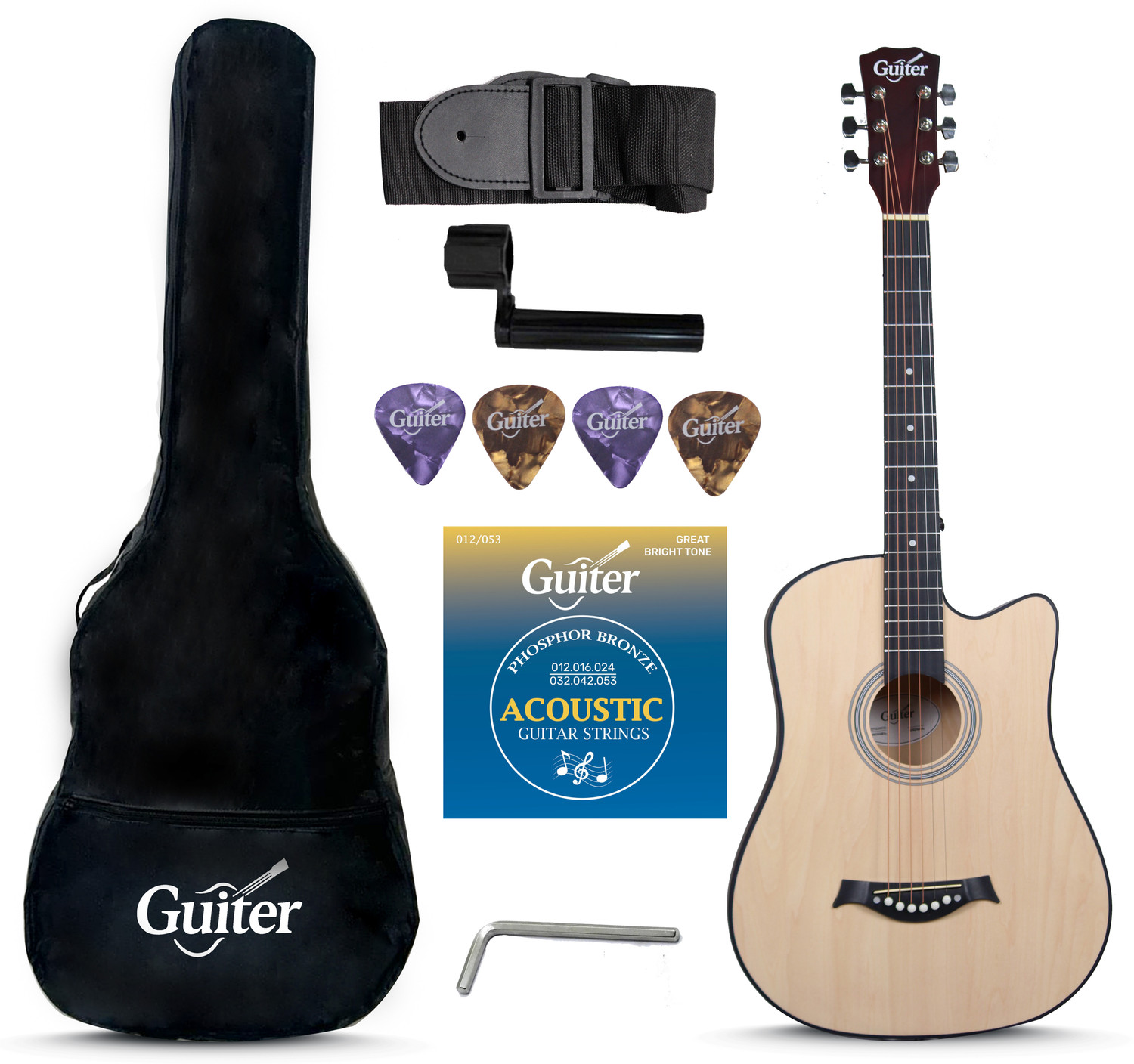 Image of SaGa SF-600C DREADNOUGHT-(Natural Wood) Acoustic Guitar Sapele Mahogany Laminate Hard Wood Right Hand Orientation (Natural)