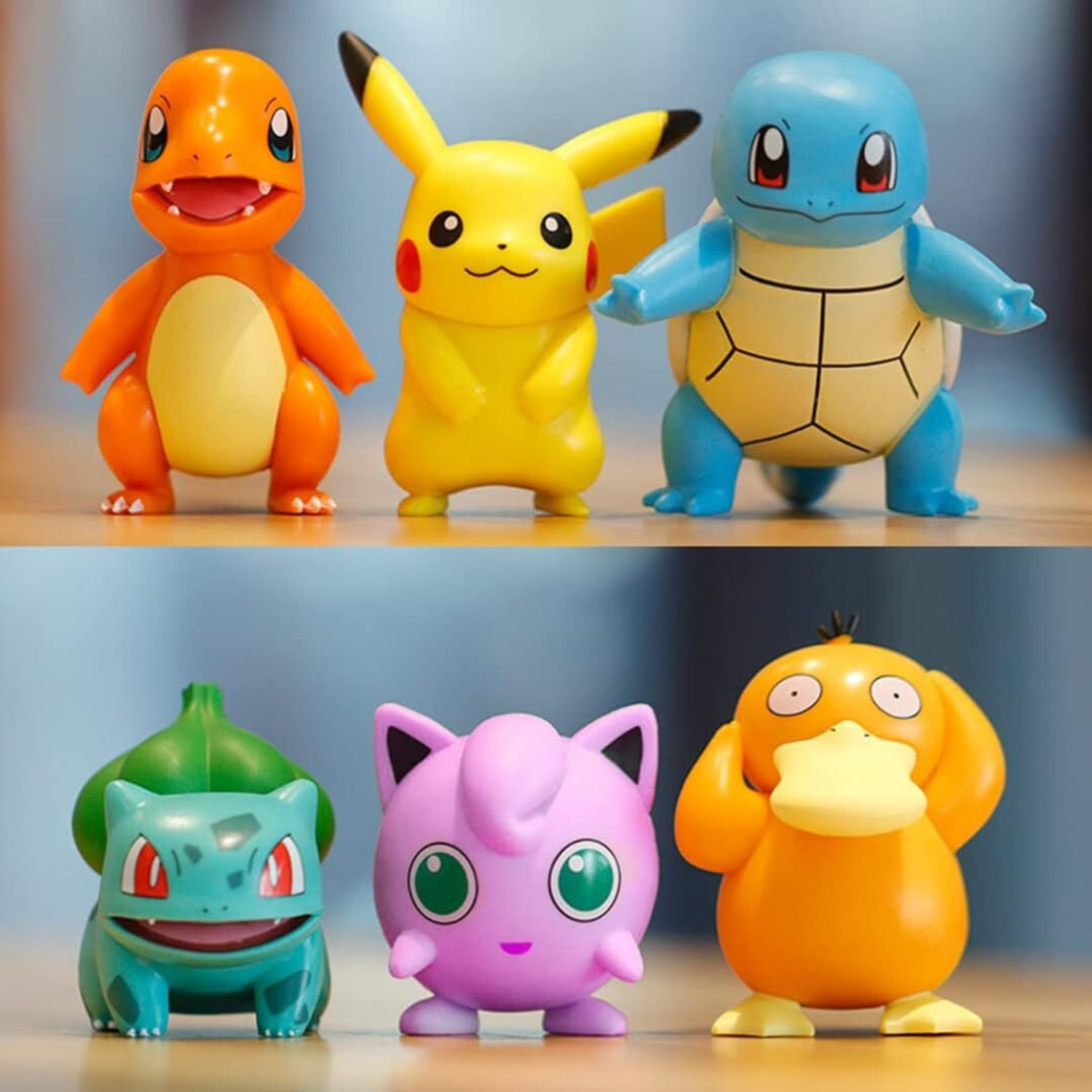 Image of funfob Set of 6 Poke-Mon Action Figures Height -5cm to 9cm (Poke - Basic) (Multicolor)