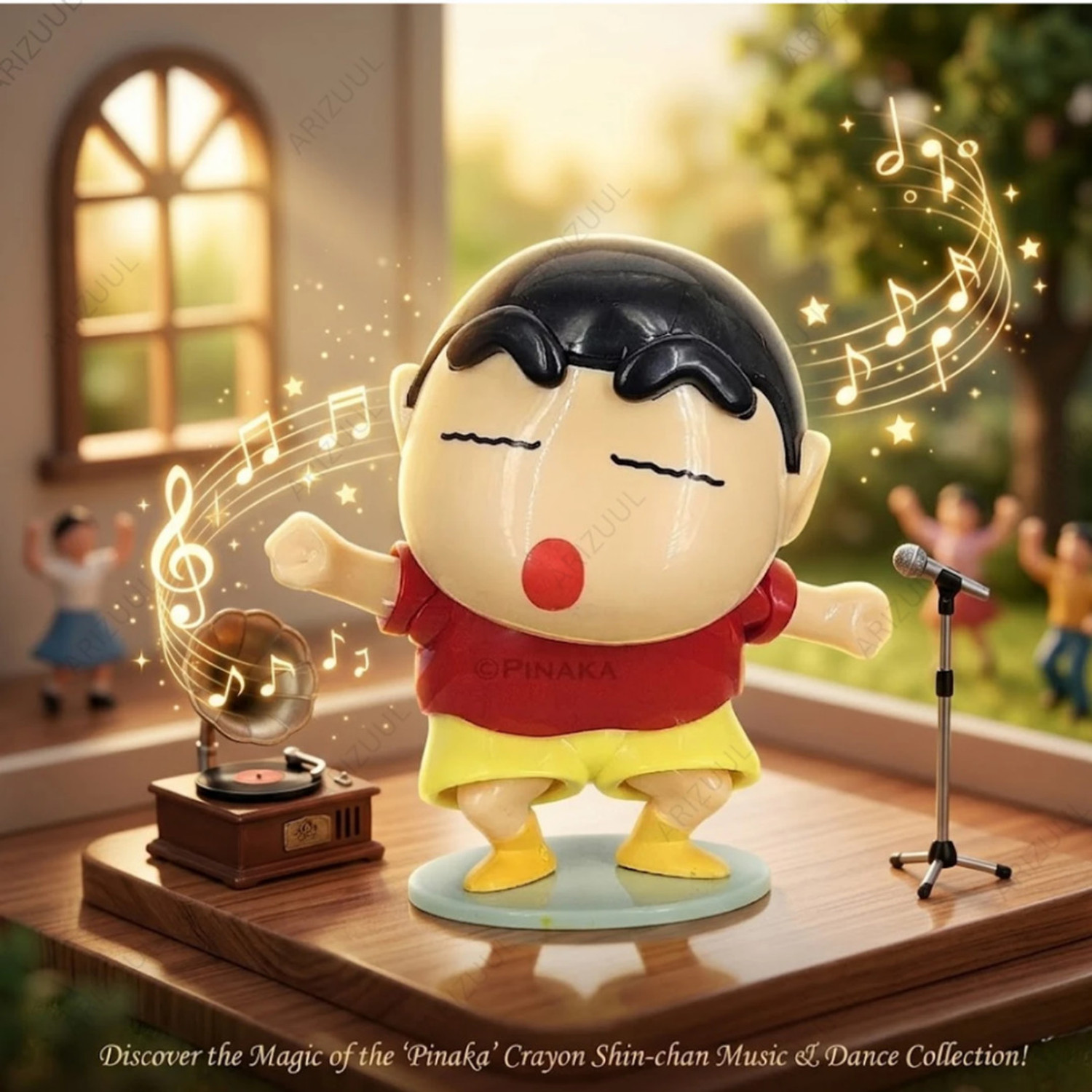 Image of Arizuul Dancing Shinchan Action Figure Toy - Cartoon Character Figure for Kids (Multicolor)