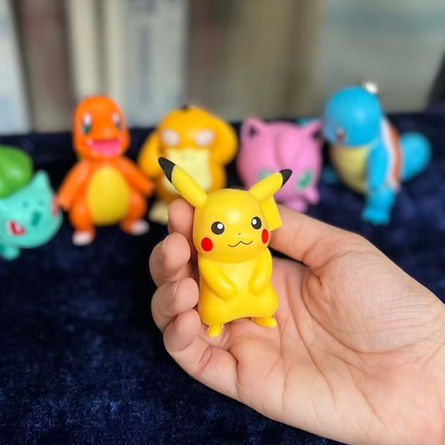 Image of funfob Set of 6 Poke-Mon Action Figures Height -5cm to 9cm (Poke - Basic) (Multicolor)