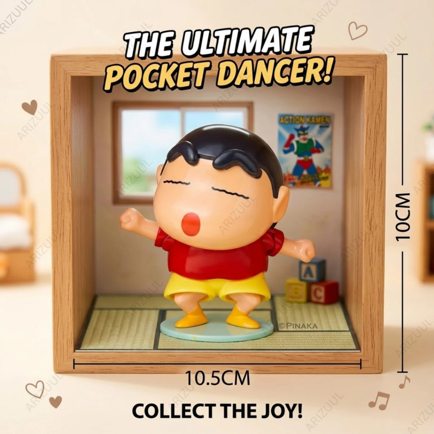 Image of Arizuul Dancing Shinchan Action Figure Toy - Cartoon Character Figure for Kids (Multicolor)
