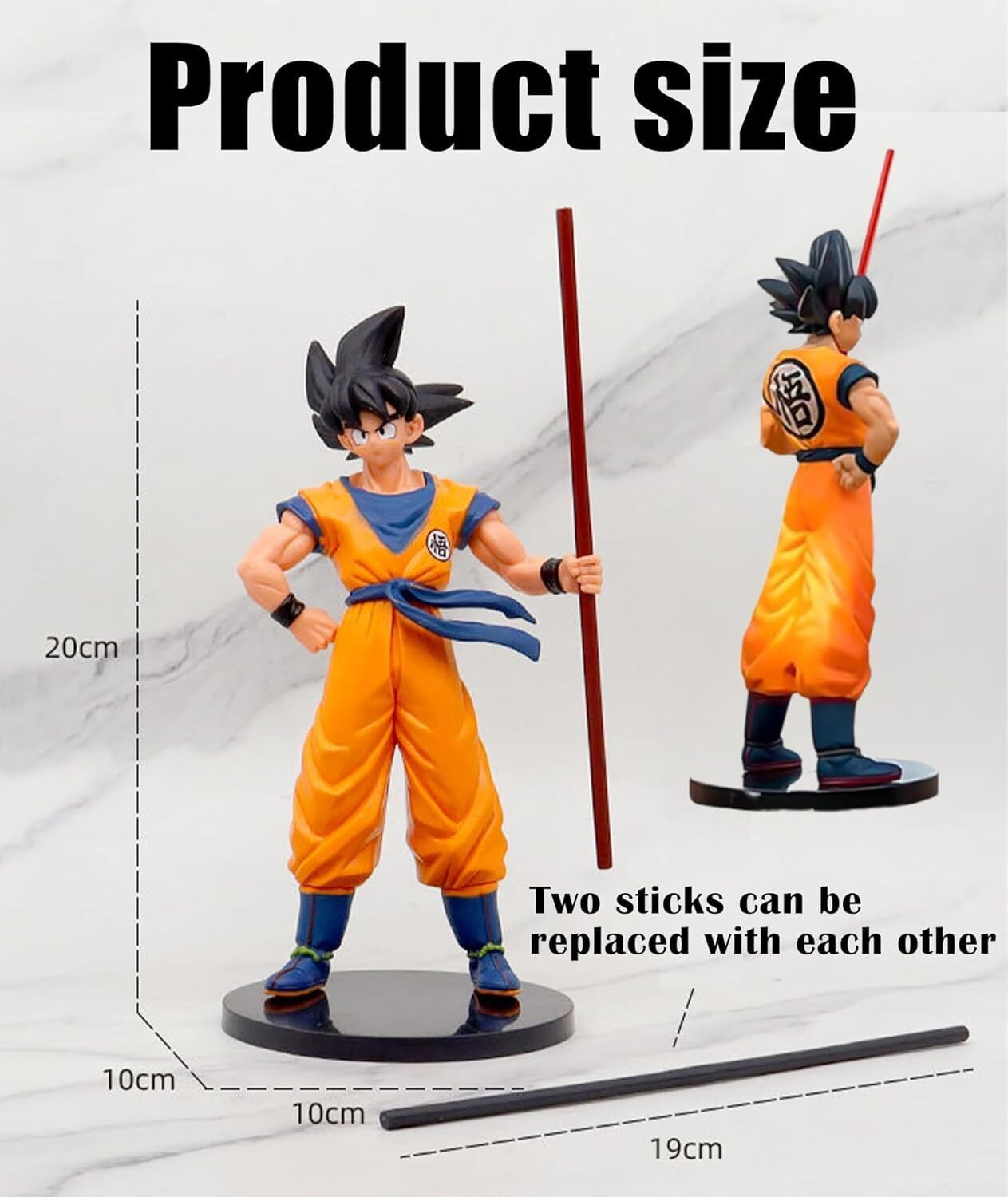 Image of Loot Monkey Dragon Ball Z With Stick Goku 23 cm Anime Action Figure Collectible (Multicolor)
