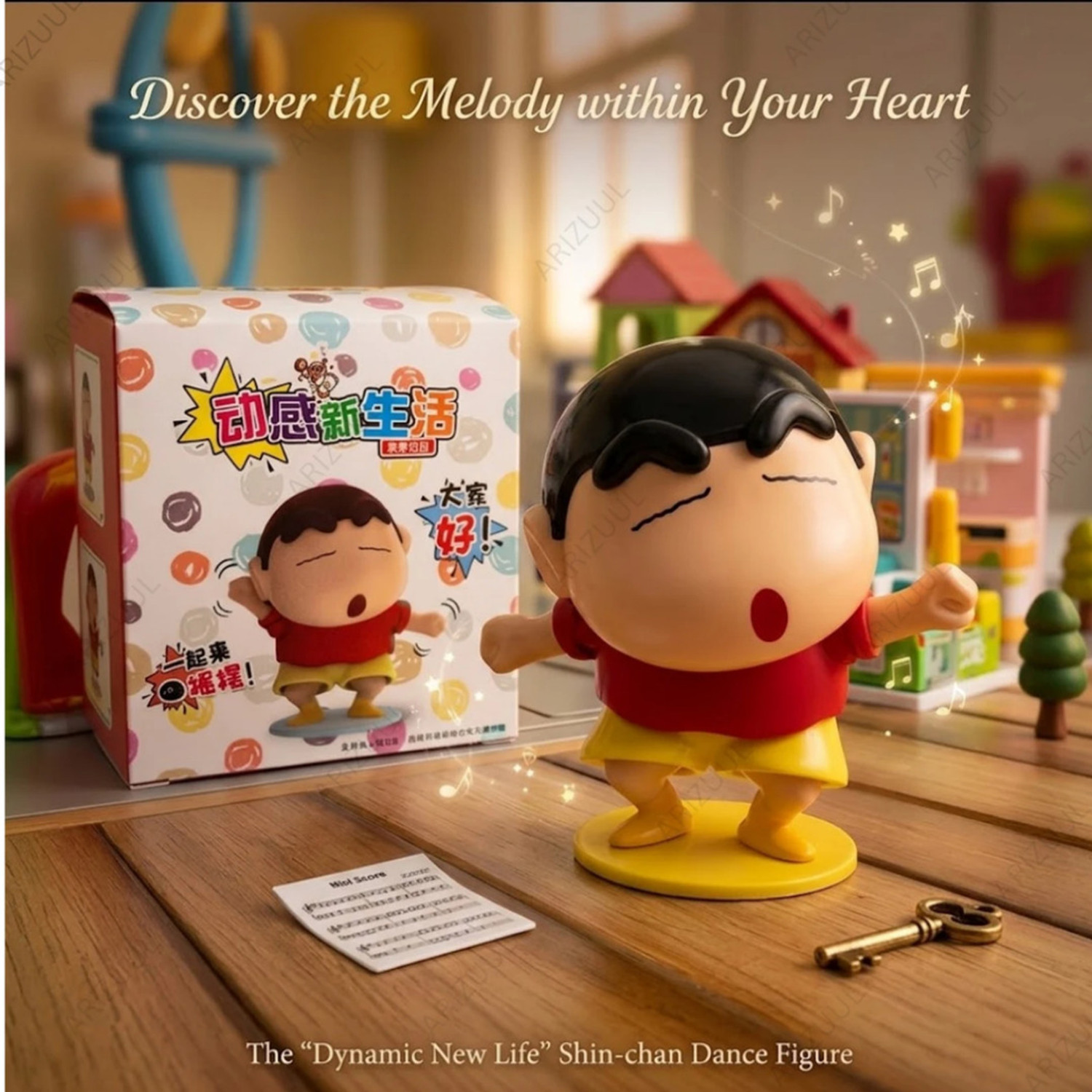 Image of Arizuul Dancing Shinchan Action Figure Toy - Cartoon Character Figure for Kids (Multicolor)