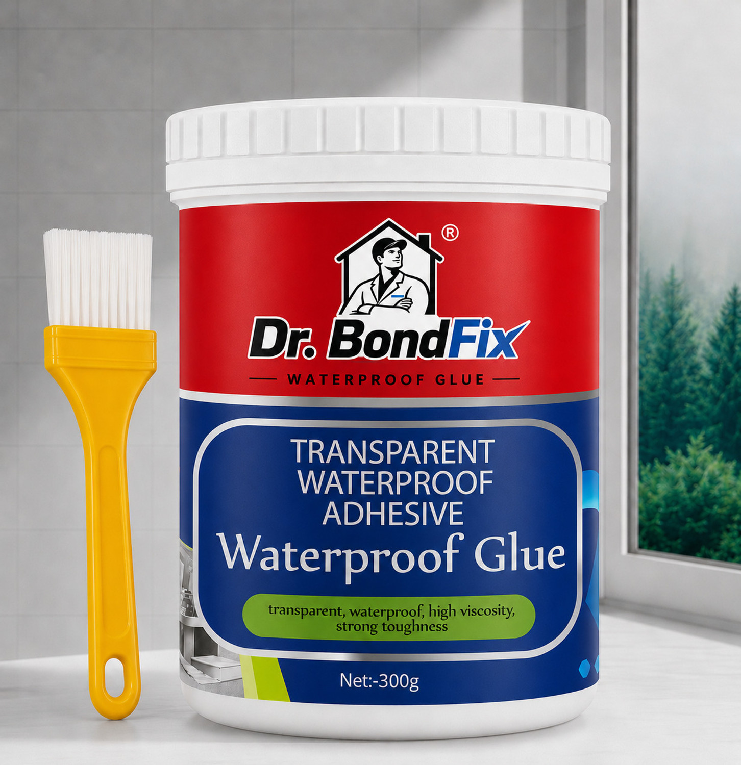 Image of ds care 1KG Transparent Waterproof Glue with Brush for Roof Leakage Adhesive (1 kg)