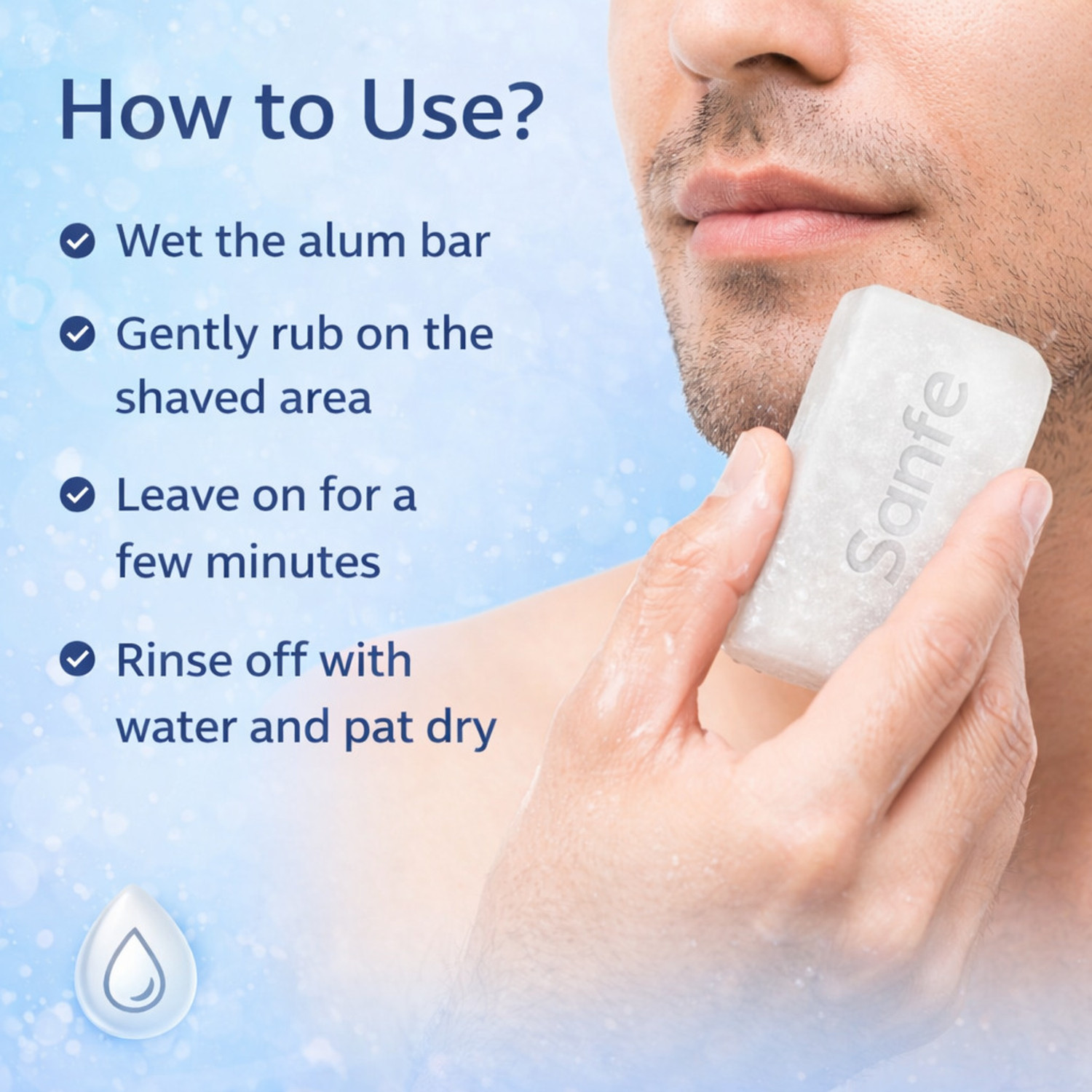 Image of Sanfe Post Shave Alum Bar| Instantly Heals Shaving Cuts & Nicks (100 g)
