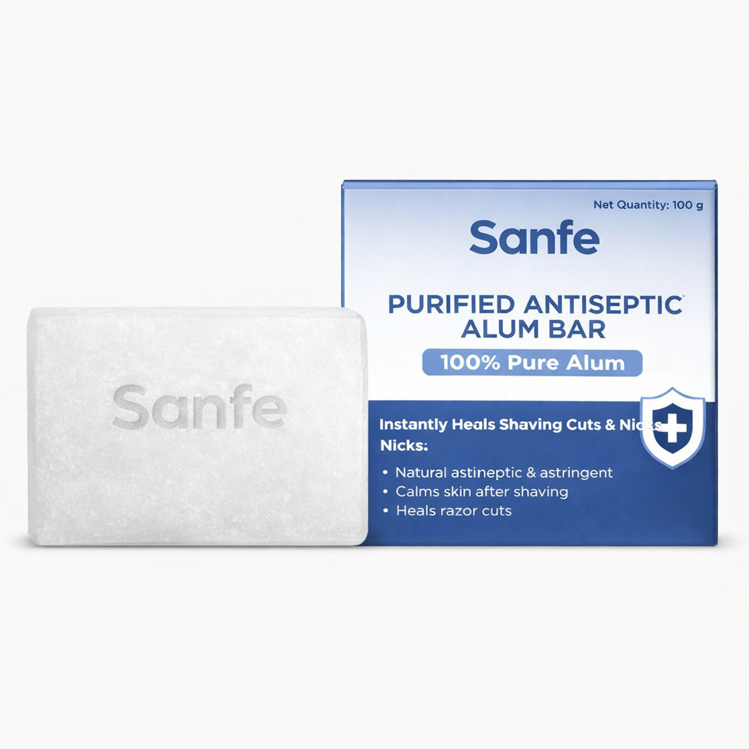 Image of Sanfe Post Shave Alum Bar| Instantly Heals Shaving Cuts & Nicks (100 g)